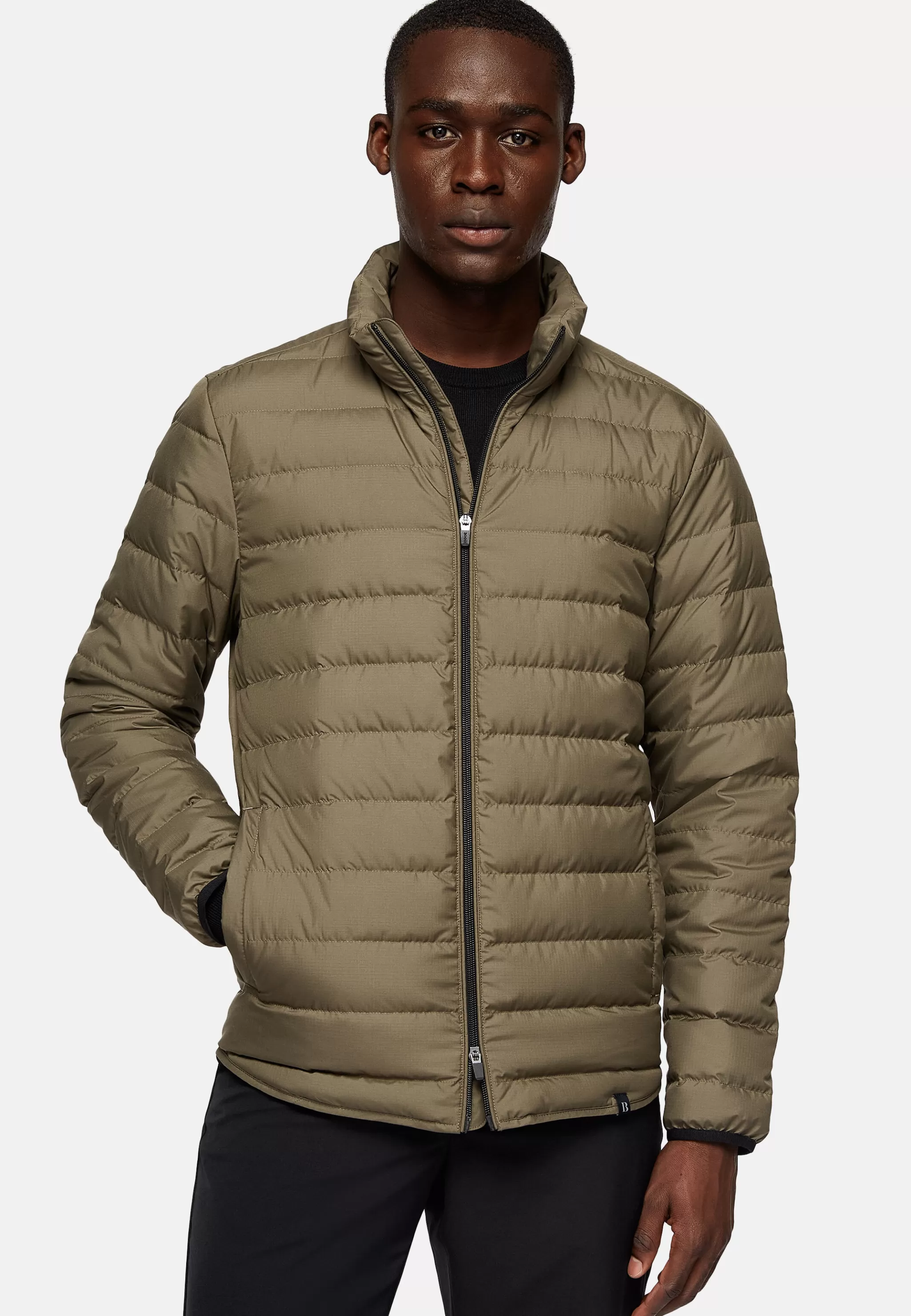 Boggi Milano Blousons*Bomber En Tissu Technique Military Green