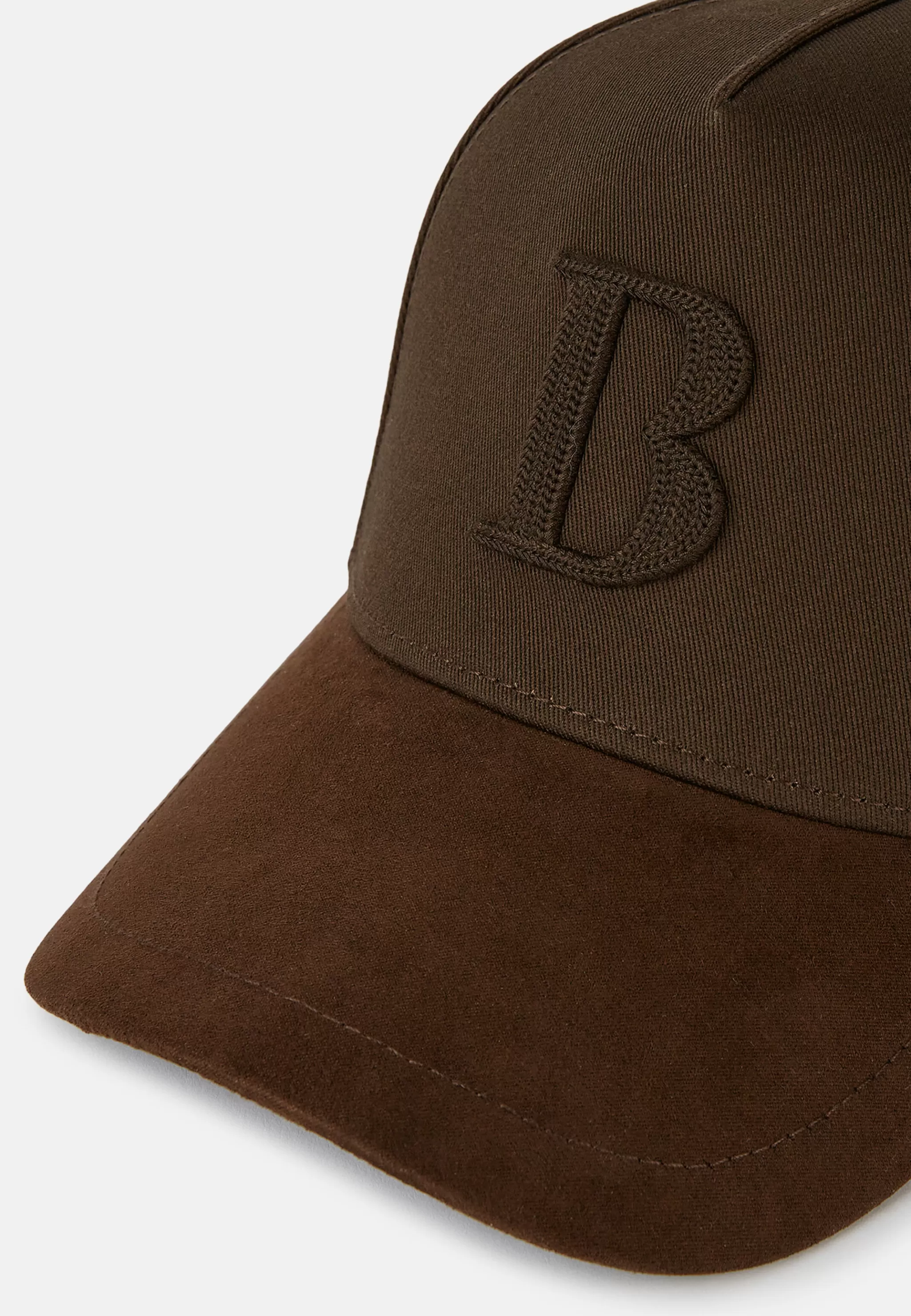 Boggi Milano Bonnets*Casquette Avec Visière Et Broderie En Coton Marron