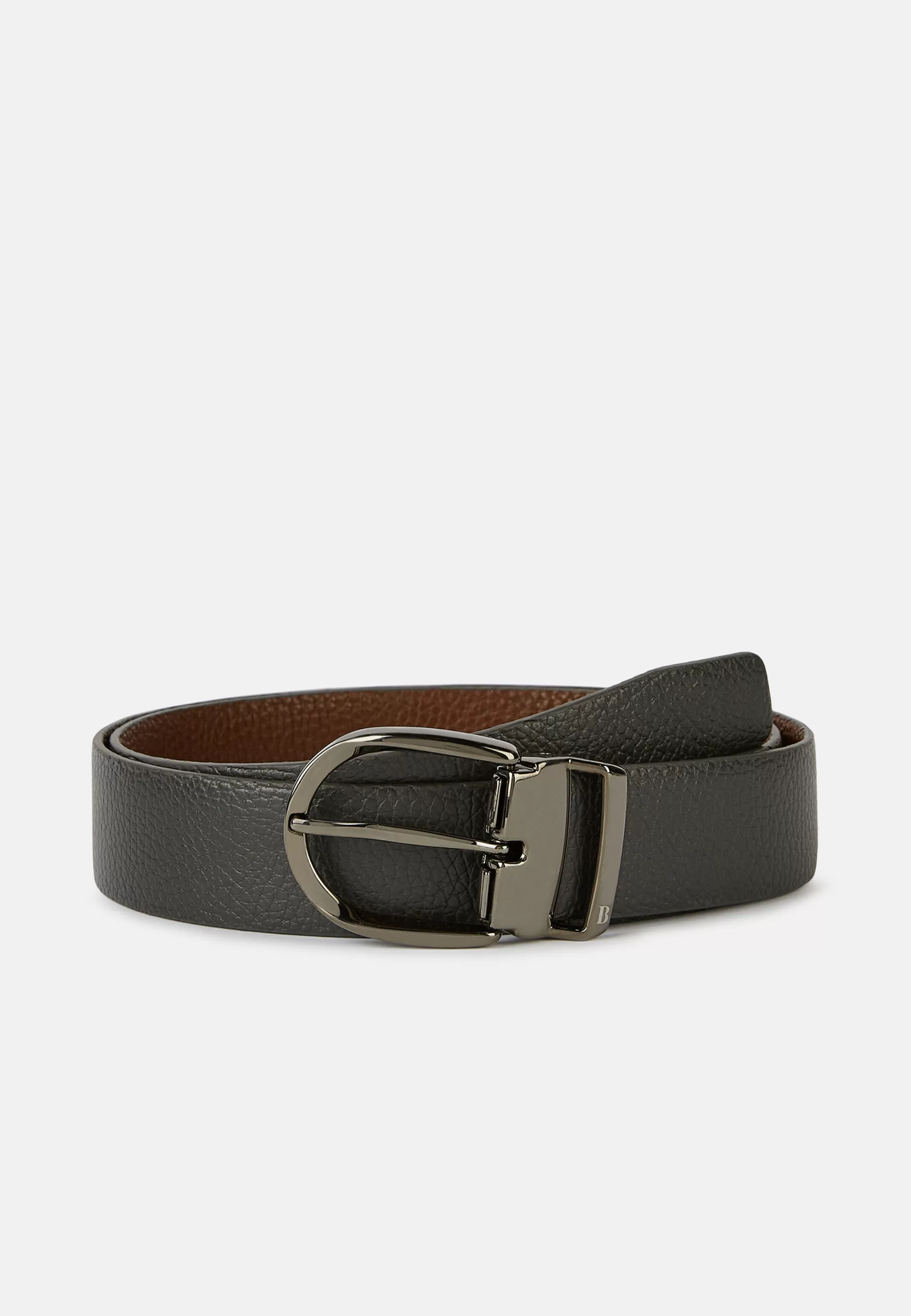 Boggi Milano Ceintures*Ceinture Réversible En Cuir Foulonné Gris