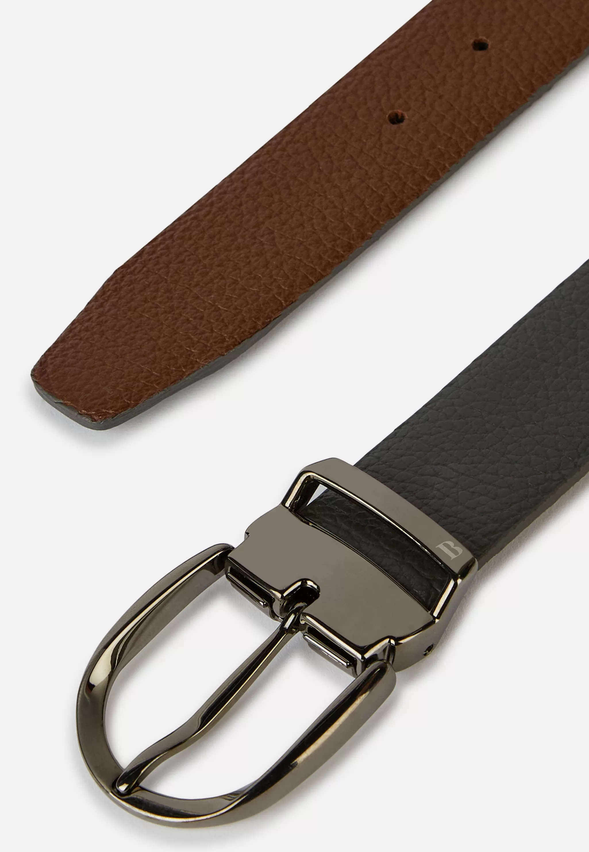 Boggi Milano Ceintures*Ceinture Réversible En Cuir Foulonné Gris