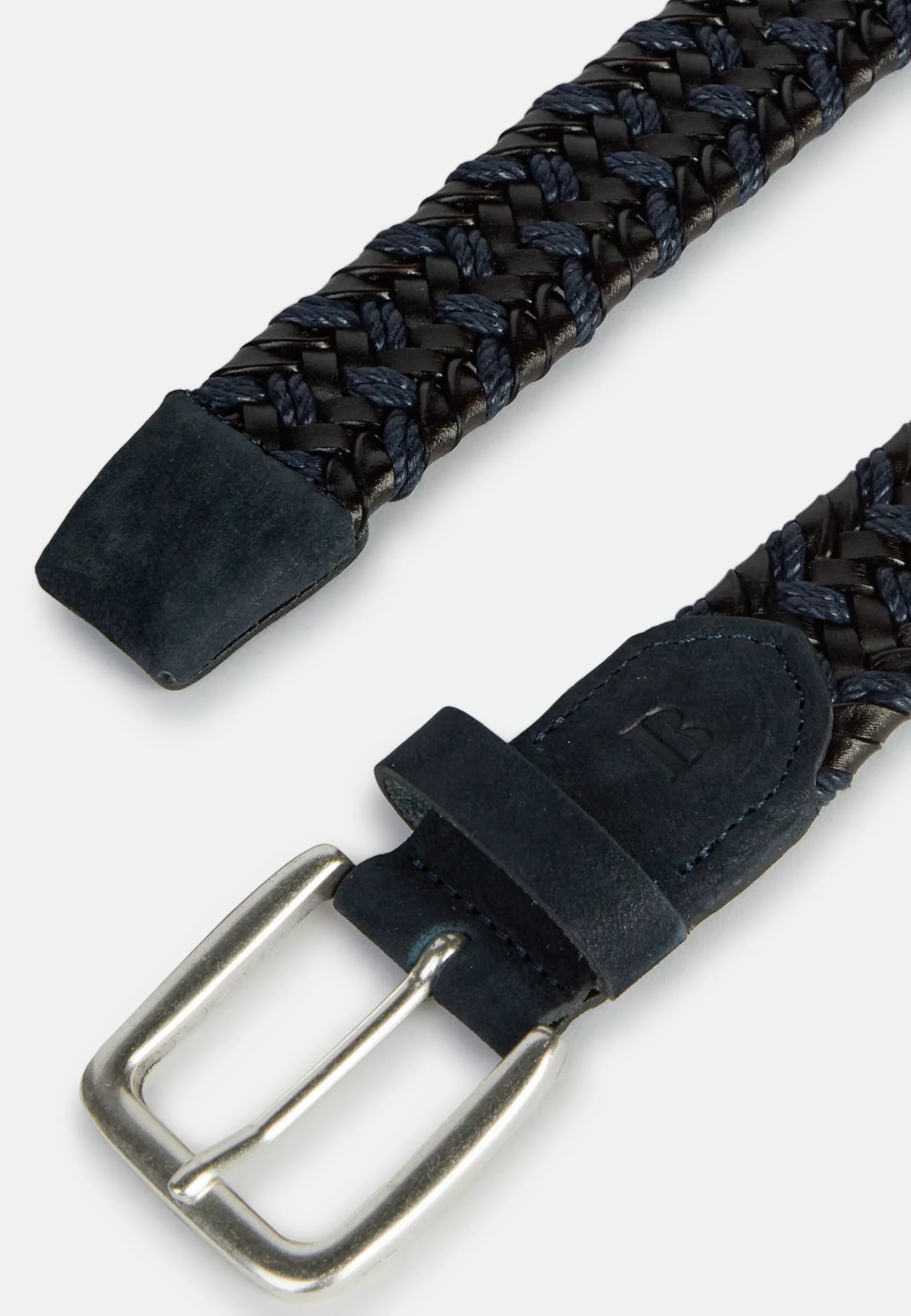 Boggi Milano Ceintures*Ceinture Tressée Extensible En Cuir Mélangé bleu marine