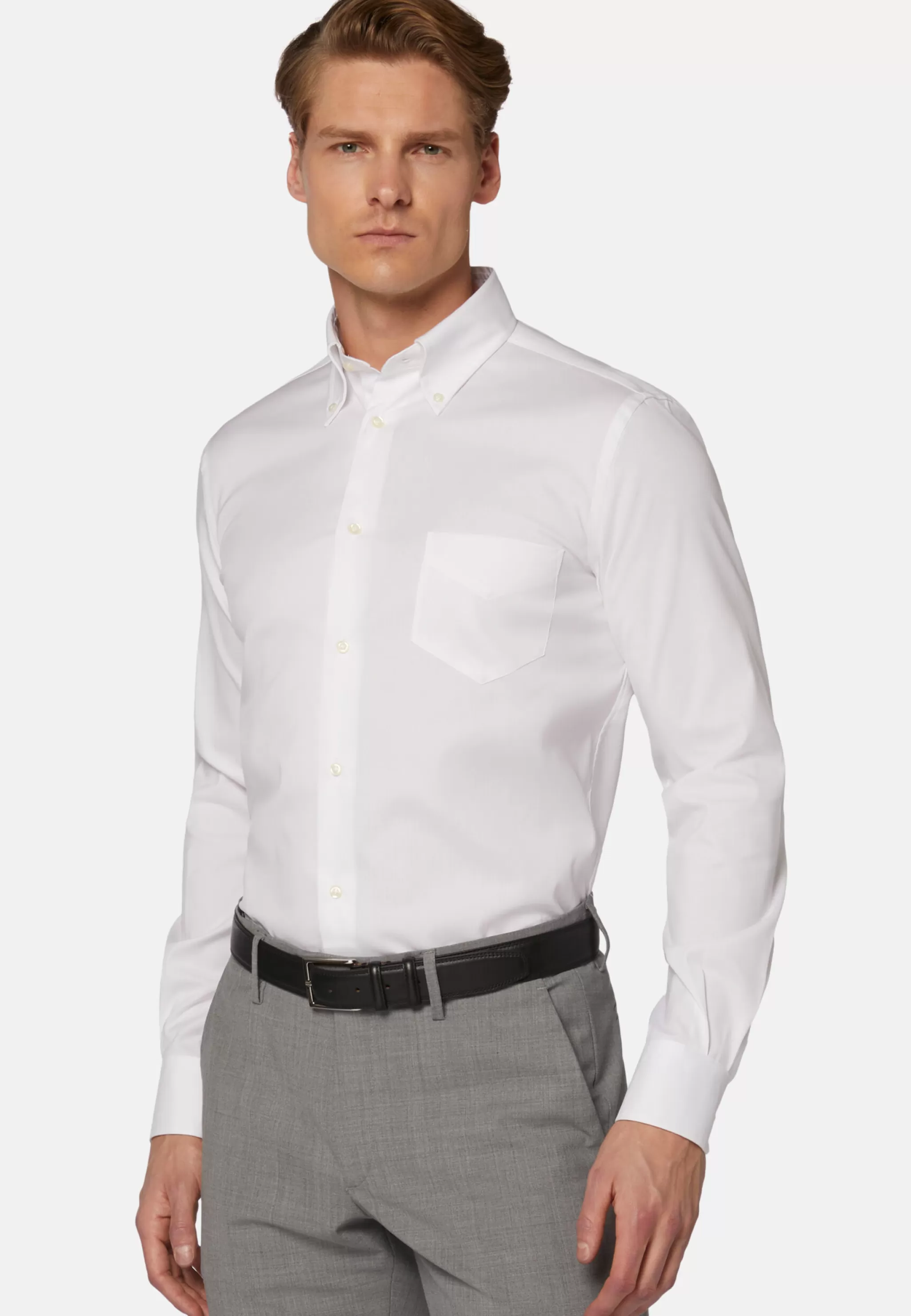 Boggi Milano Chemises Habillées*Chemise Blanche Pin Point En Coton Regular Fit