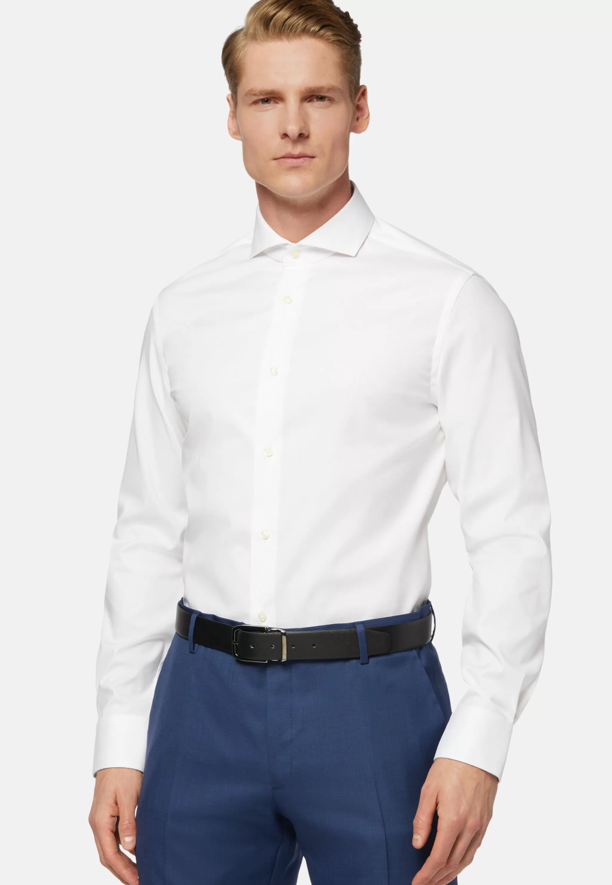 Boggi Milano Chemises Habillées*Chemise Blanche Pin Point En Coton Slim Fit