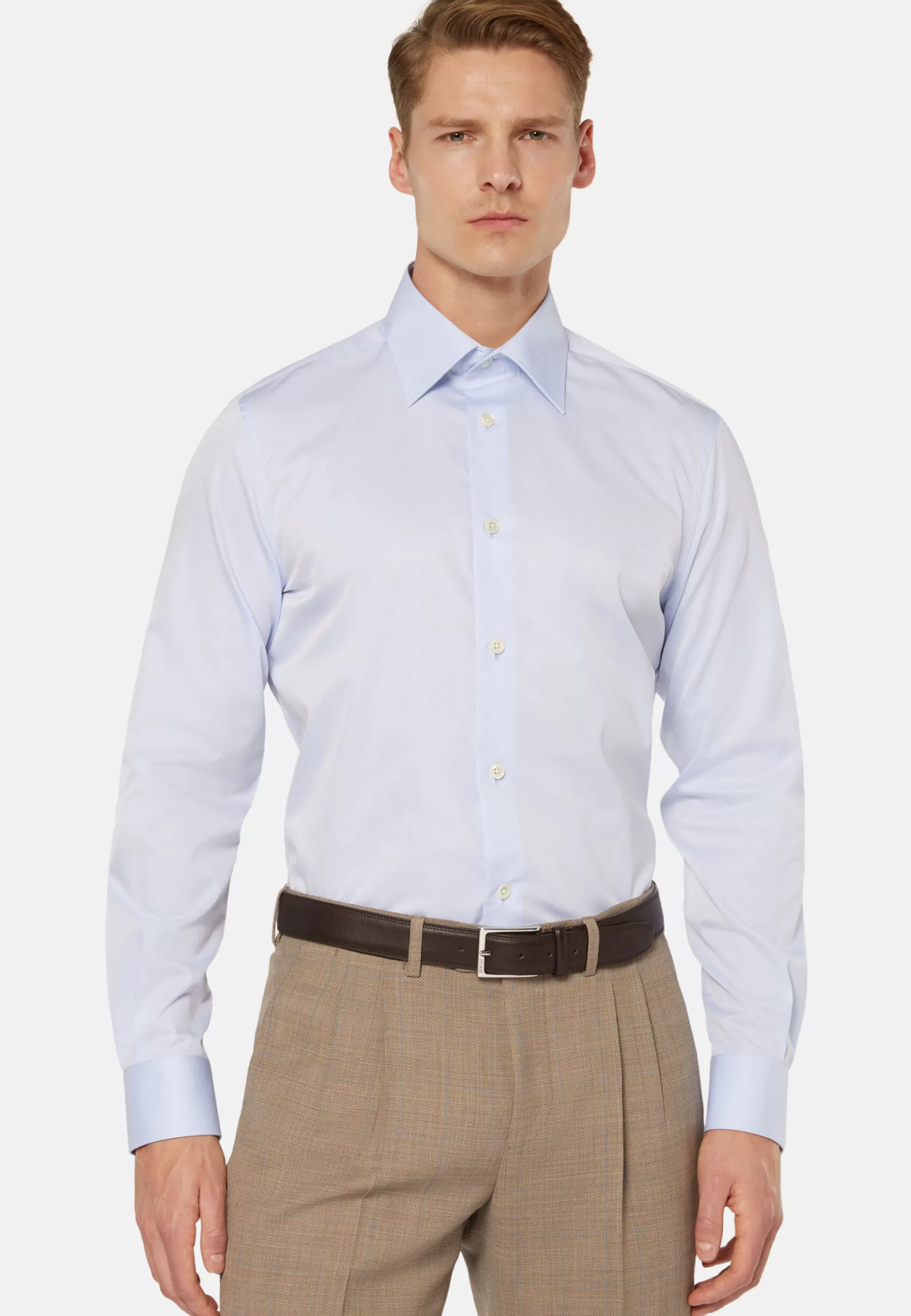 Boggi Milano Chemises Habillées*Chemise En Sergé De Coton Regular Fit Bleu clair