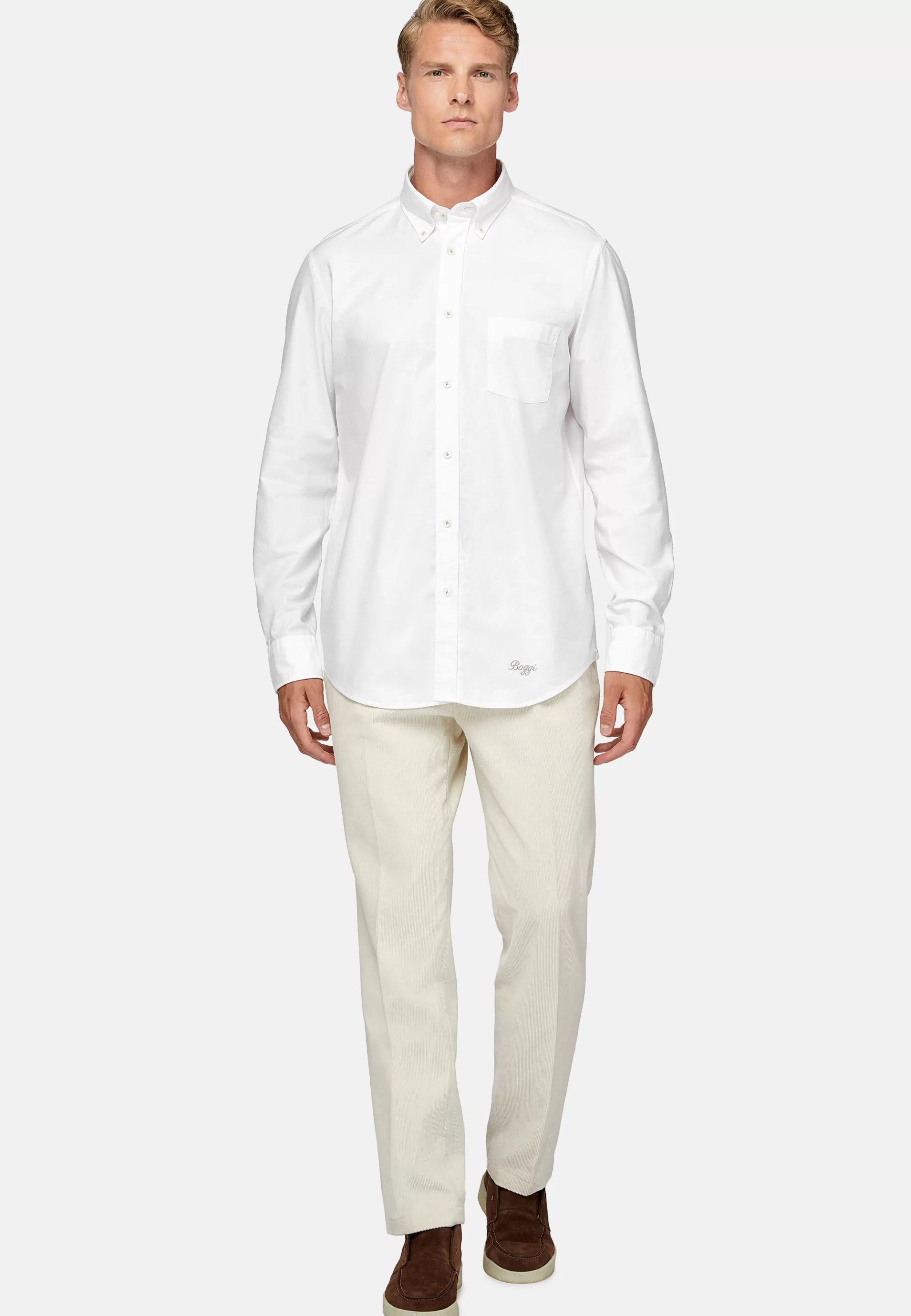 Boggi Milano Chemises Décontractée*Chemise En Coton Oxford Bio Coupe Droite