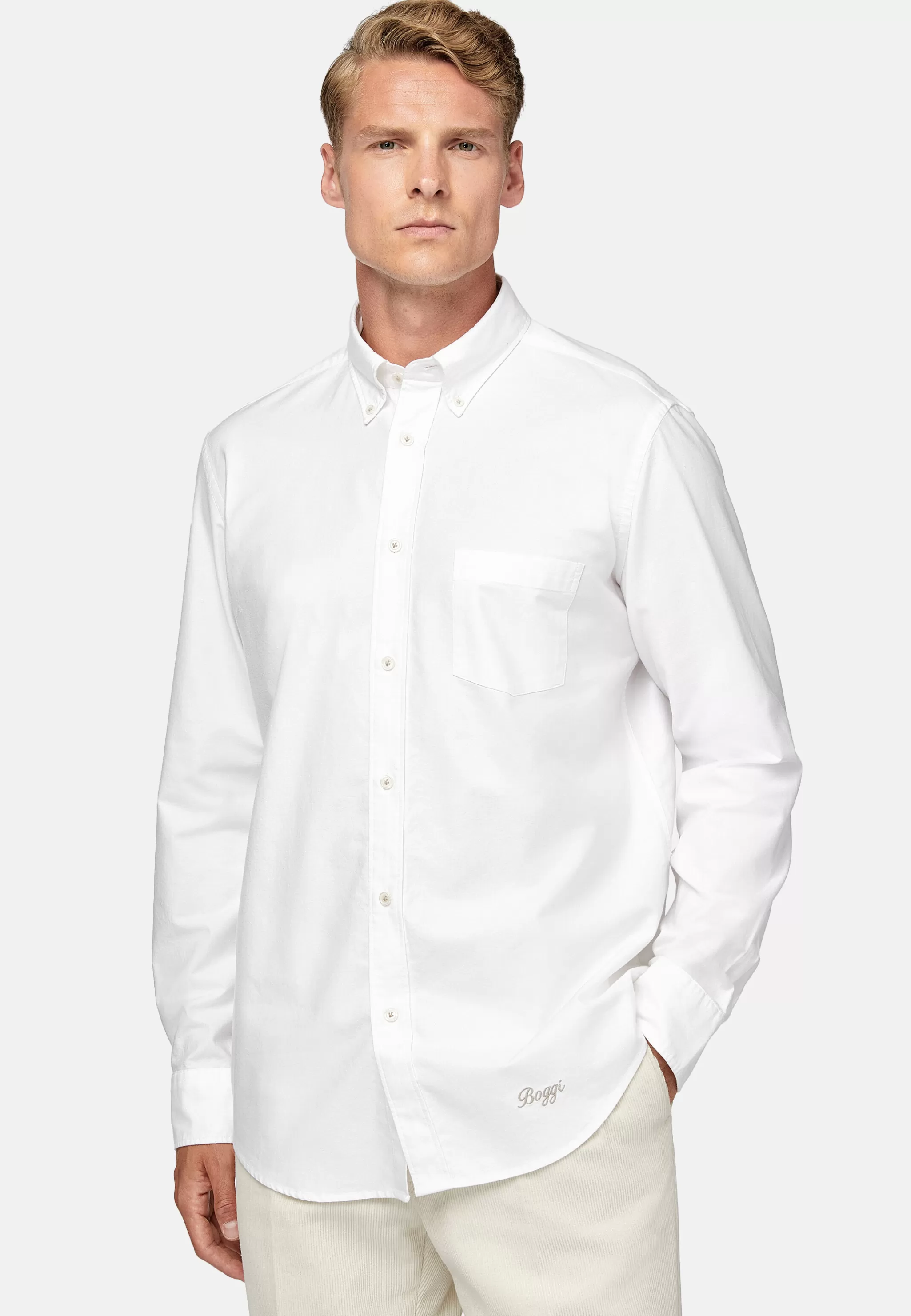 Boggi Milano Chemises Décontractée*Chemise En Coton Oxford Bio Coupe Droite