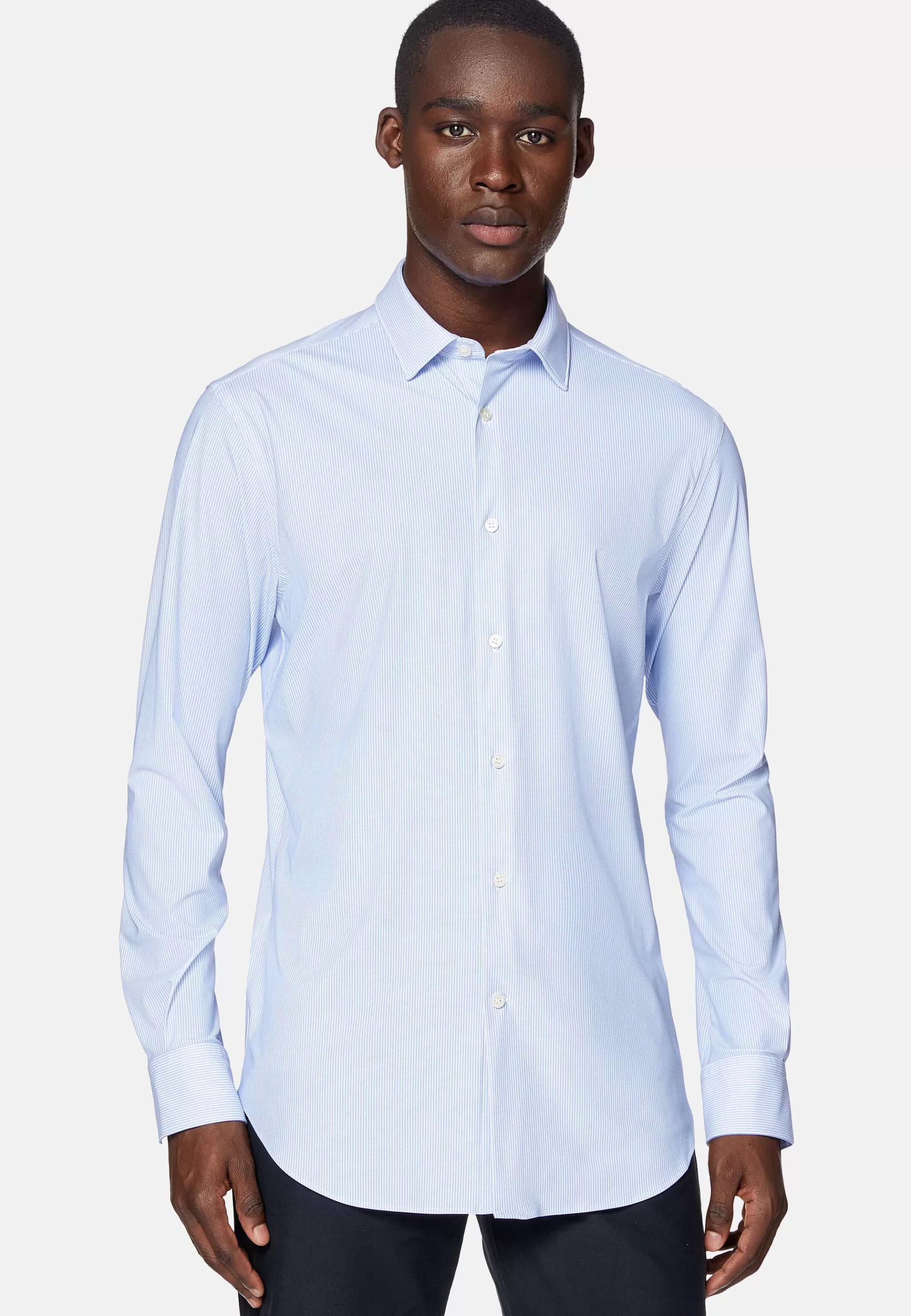 Boggi Milano Chemises Décontractée*Chemise En Nylon Extensible Slim Fit Bleu clair