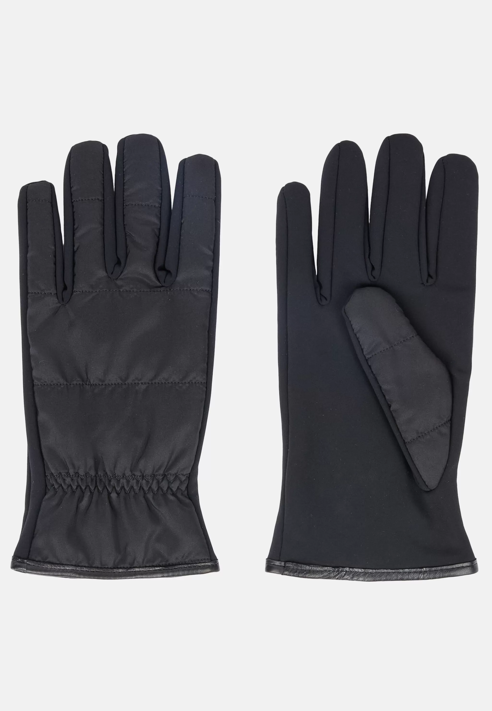 Boggi Milano Gants*Gants Matelassés En Tissu Technique Noir