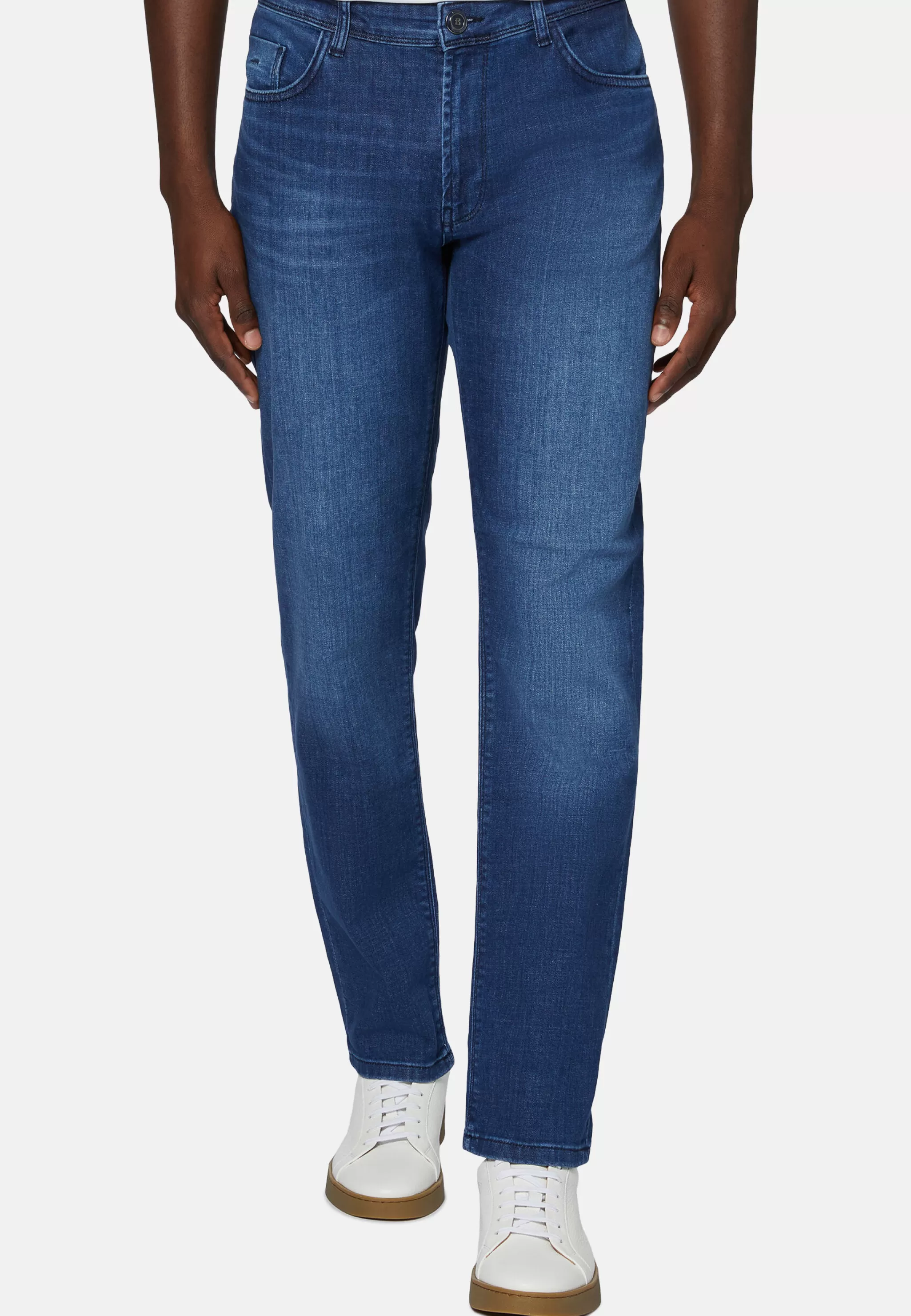 Boggi Milano Jeans*Jean En Denim Extensible À Délavage Moyen Bleu