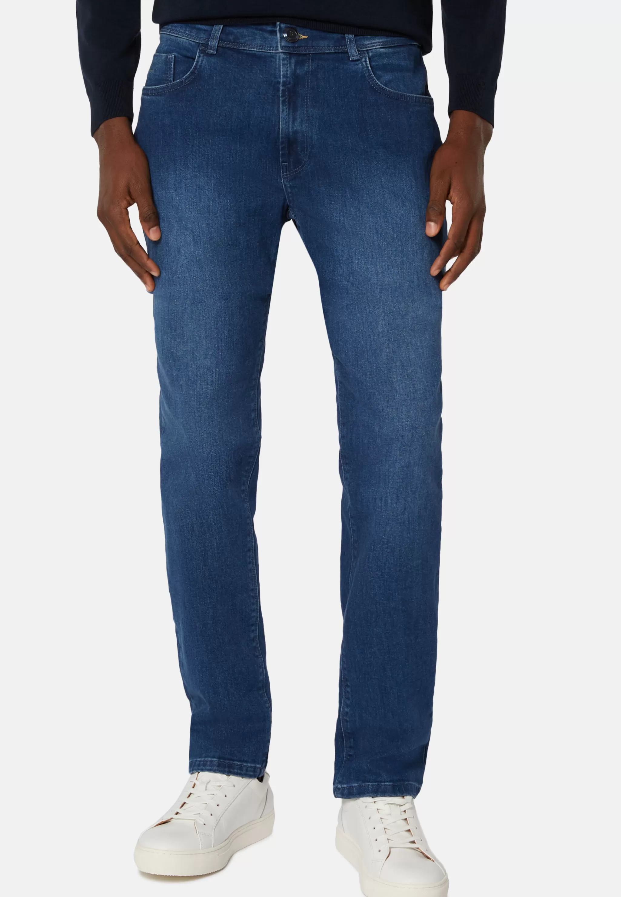 Boggi Milano Jeans*Jean En Denim Extensible Bleu À Délavage Moyen