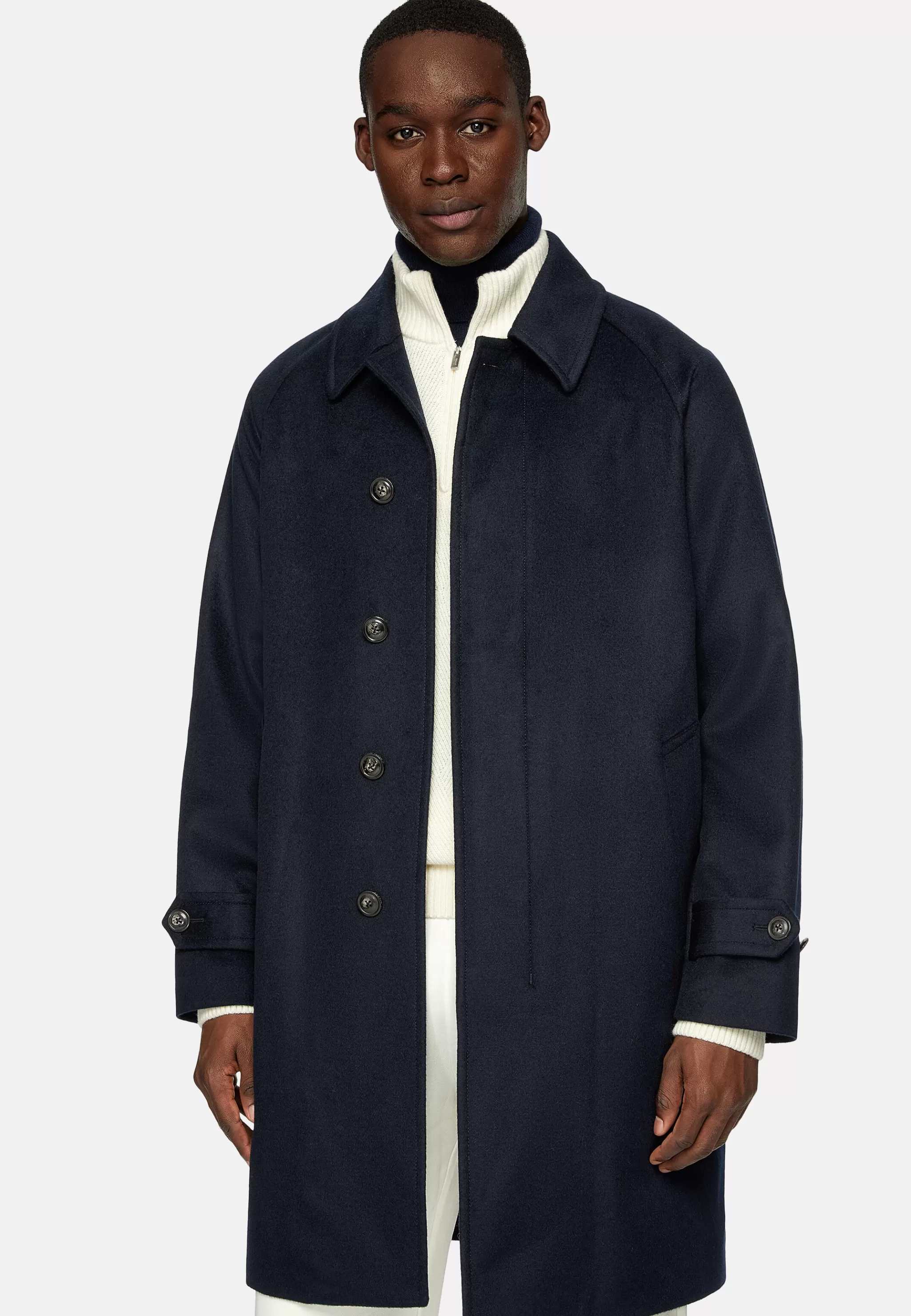 Boggi Milano Manteaux*Manteau À Simple Boutonnage En Laine Cachemire bleu marine