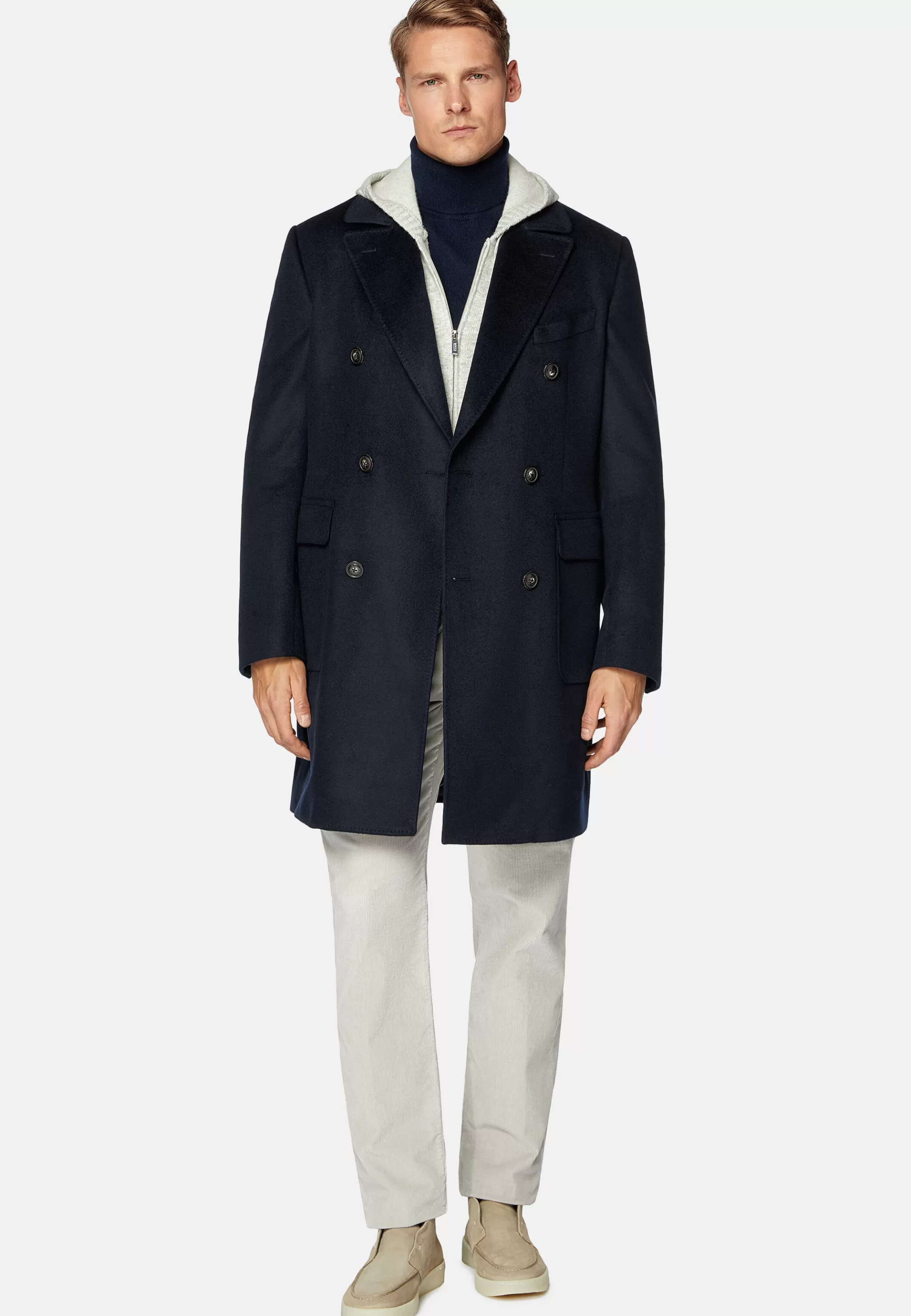 Boggi Milano Manteaux*Manteau Croisé En Laine bleu marine