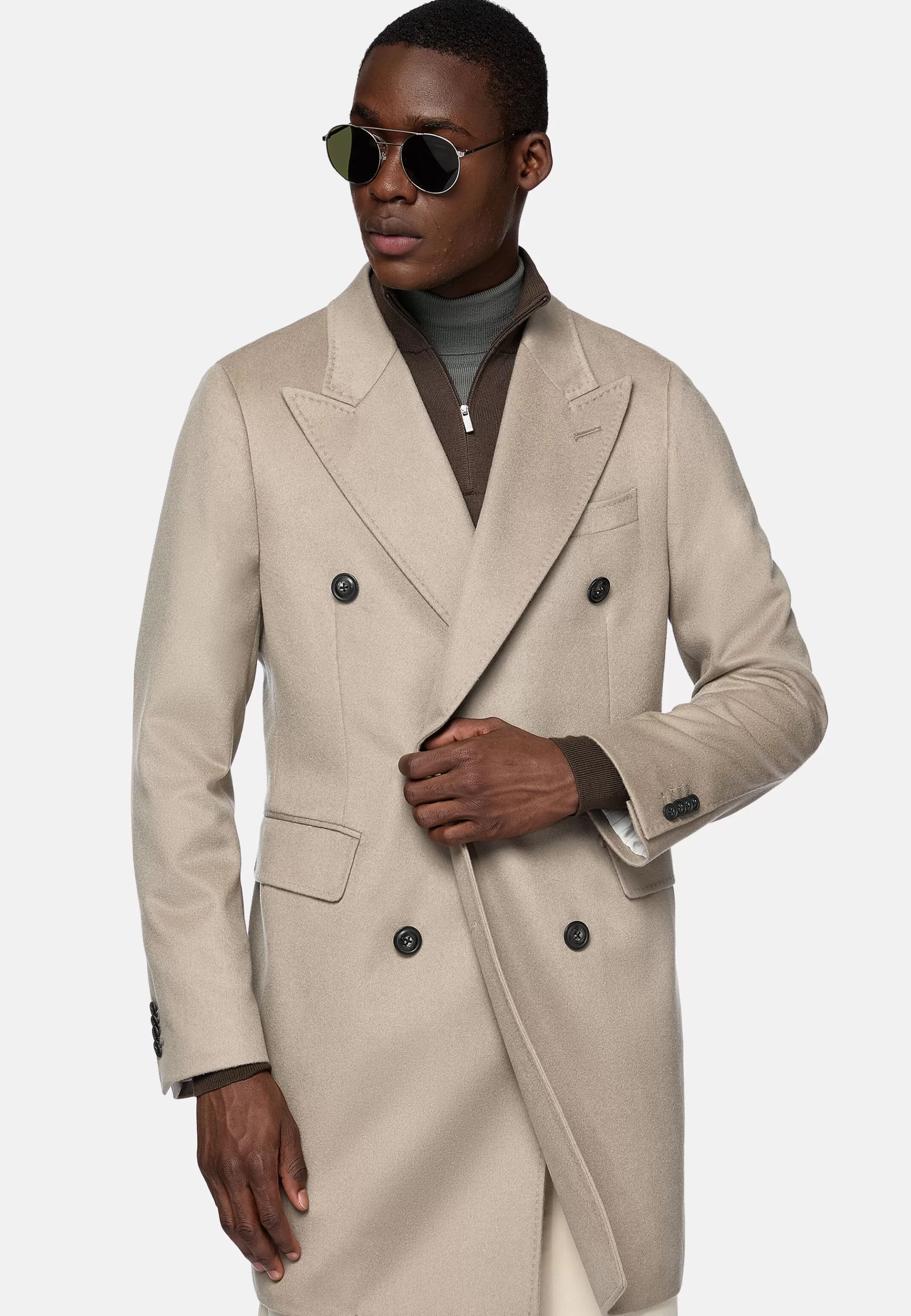 Boggi Milano Manteaux*Manteau En Pur Cachemire À Double Boutonnage Beige