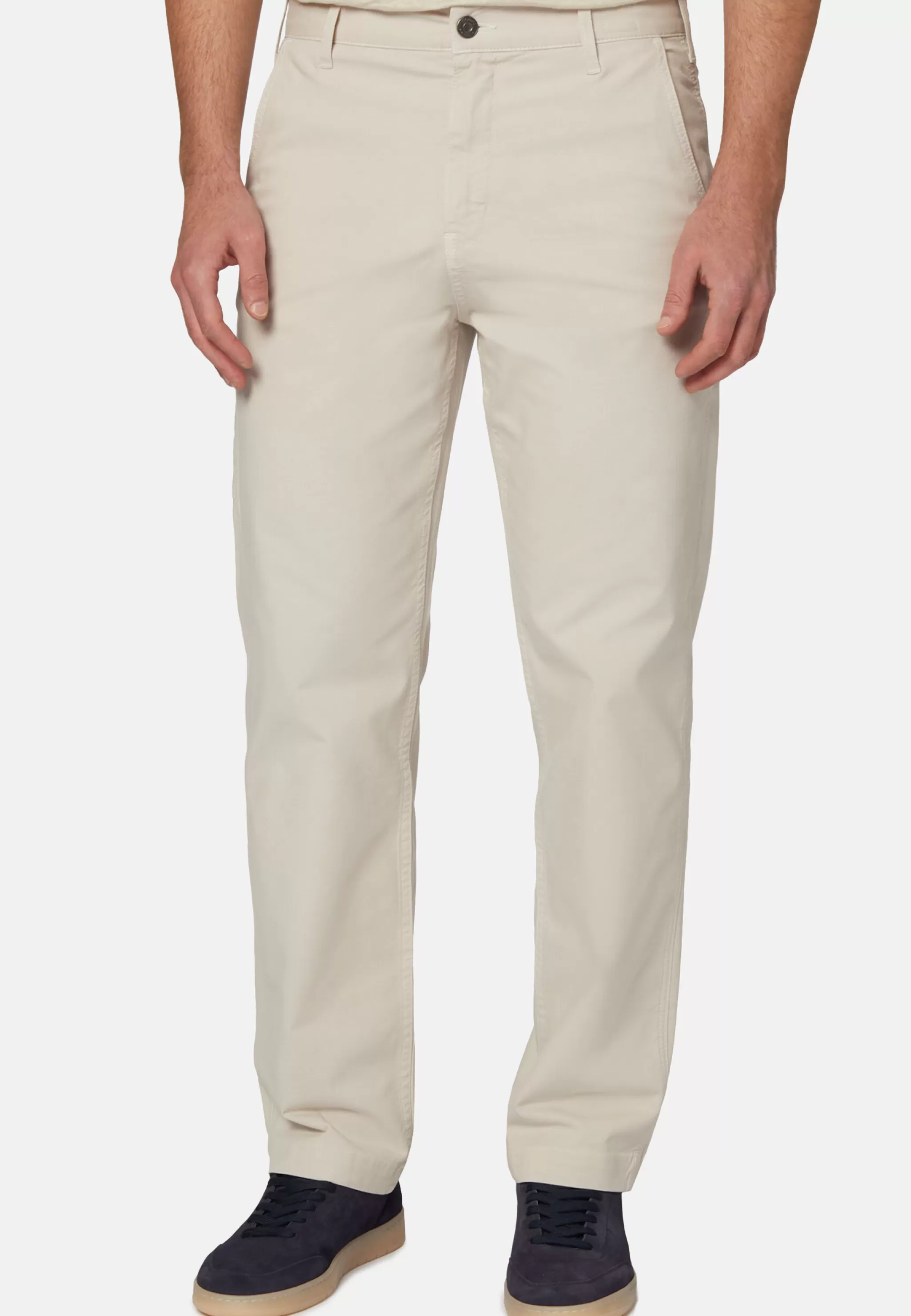 Boggi Milano Pantalons*Pantalon En Coton Extensible Crème