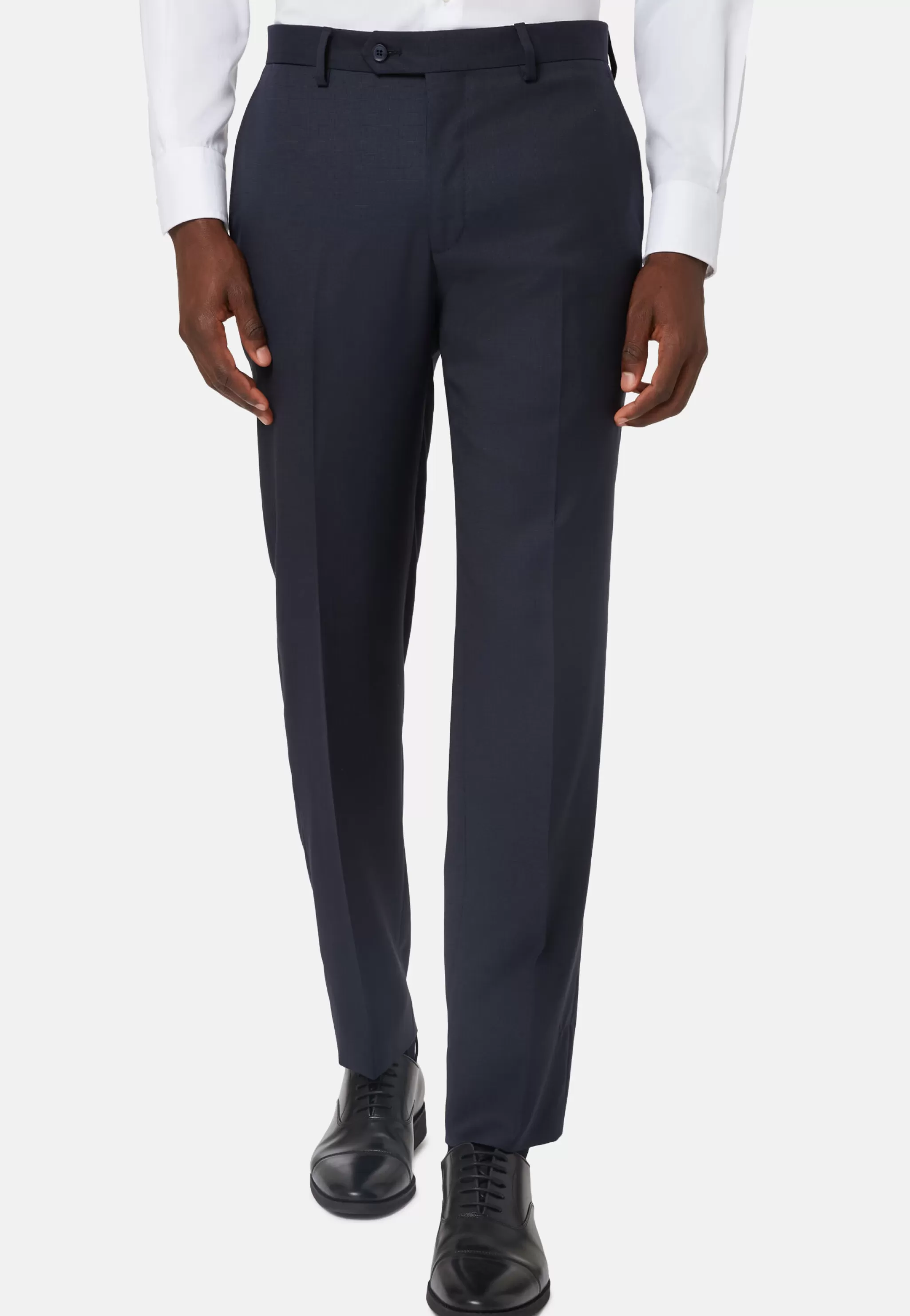 Boggi Milano Pantalons*Pantalon Micro Structurée En Laine bleu marine