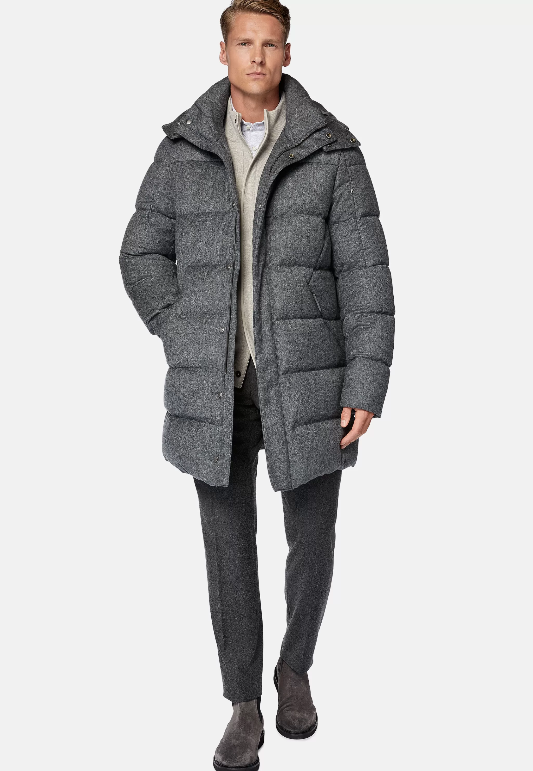 Boggi Milano Blousons*Parka En Flanelle Rembourrée En Plume D'Oie