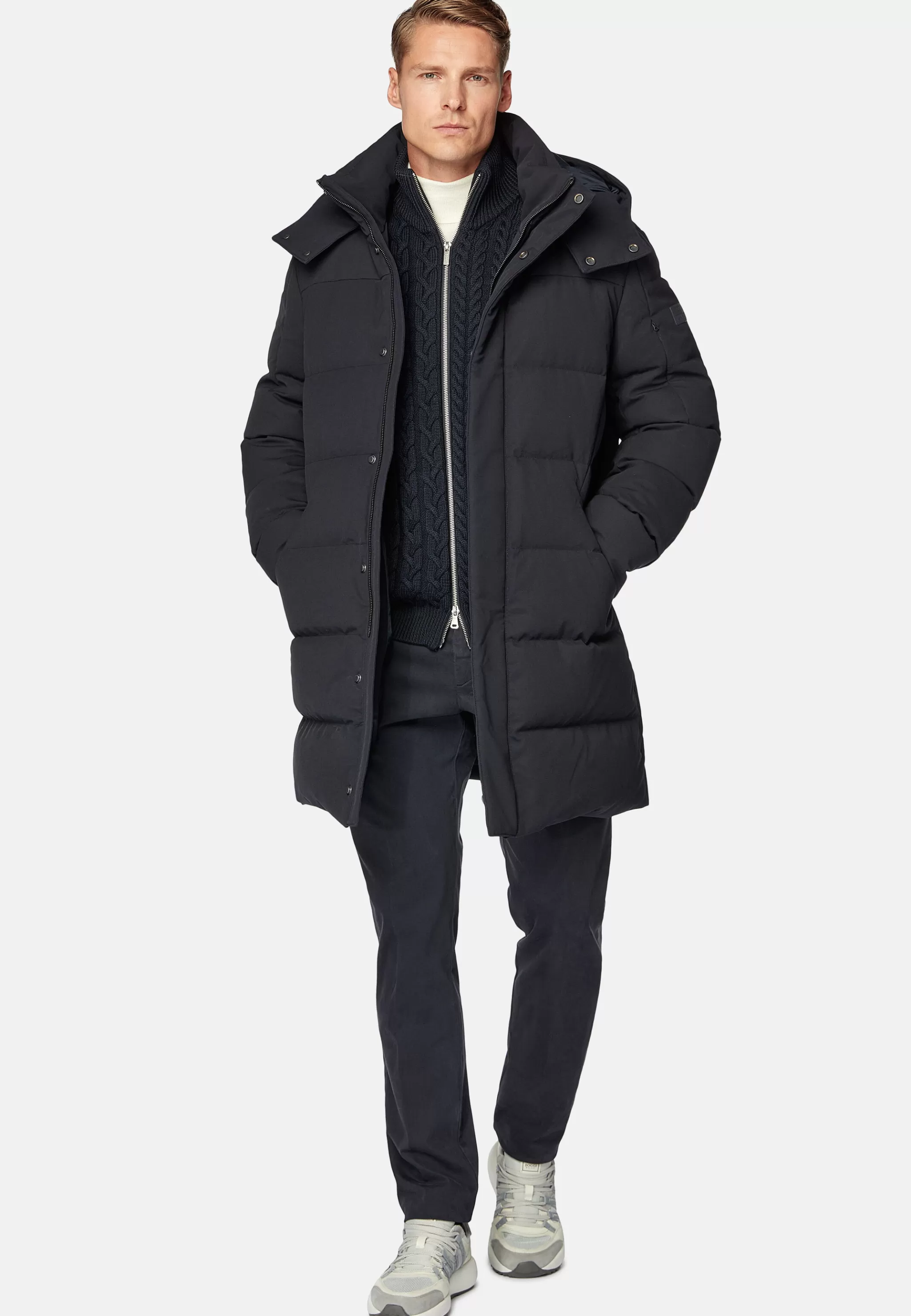 Boggi Milano Blousons*Parka En Nylon En Plume D'Oie BTech bleu marine