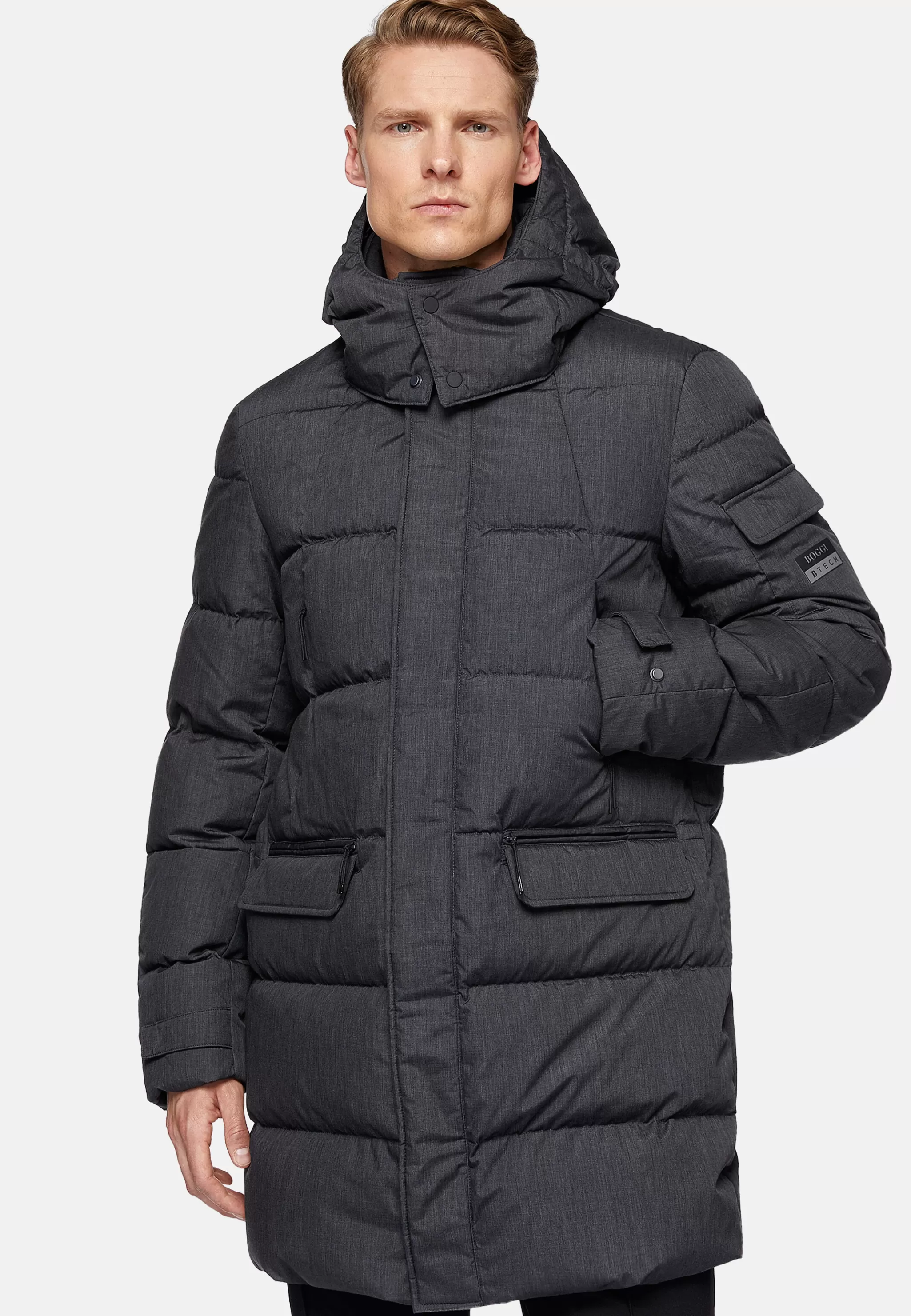 Boggi Milano Blousons*Parka En Tissu Technique Plume D'Oie BTech