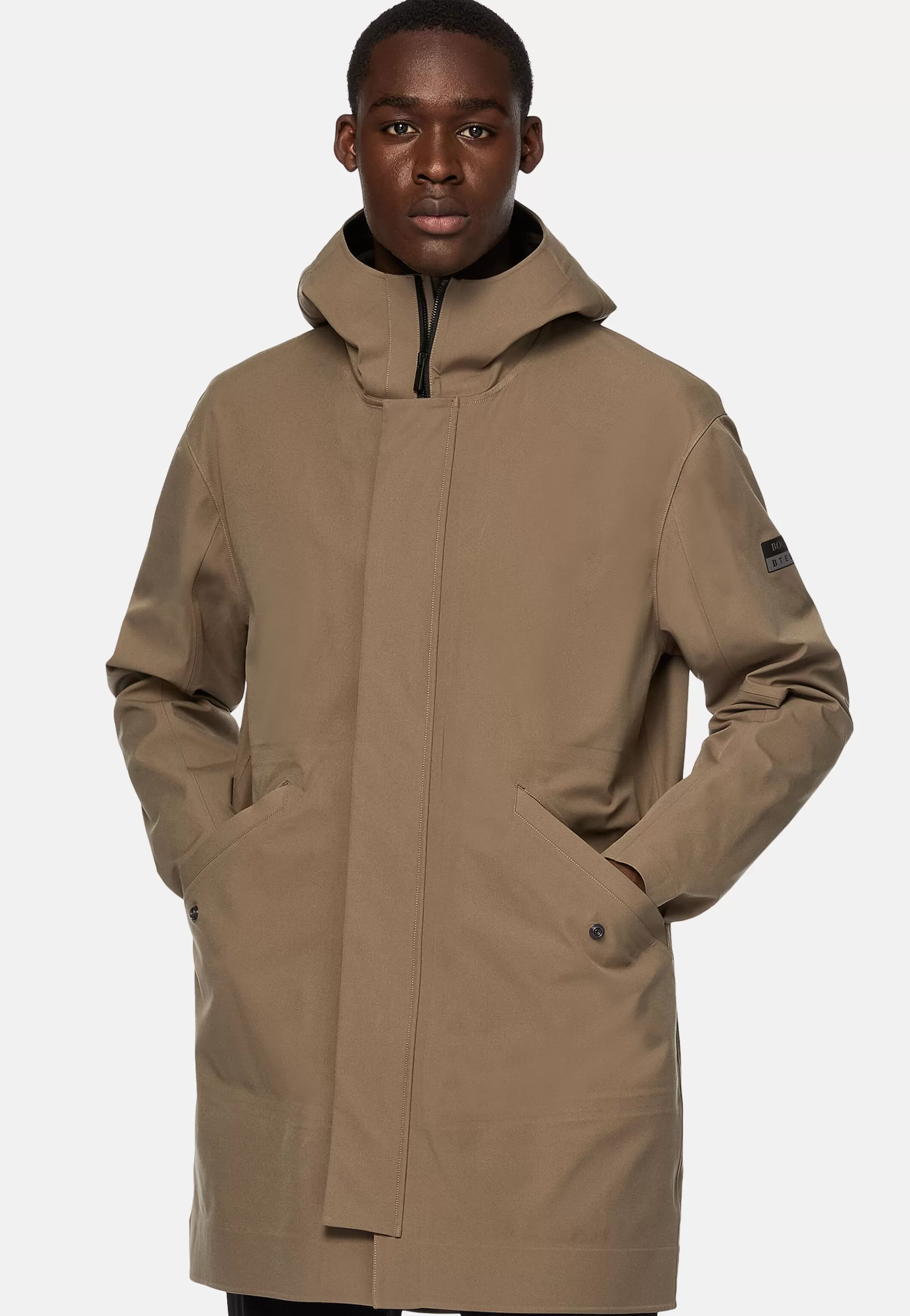 Boggi Milano Blousons*Parka En Tissu Technique Recyclé B Tech Taupe