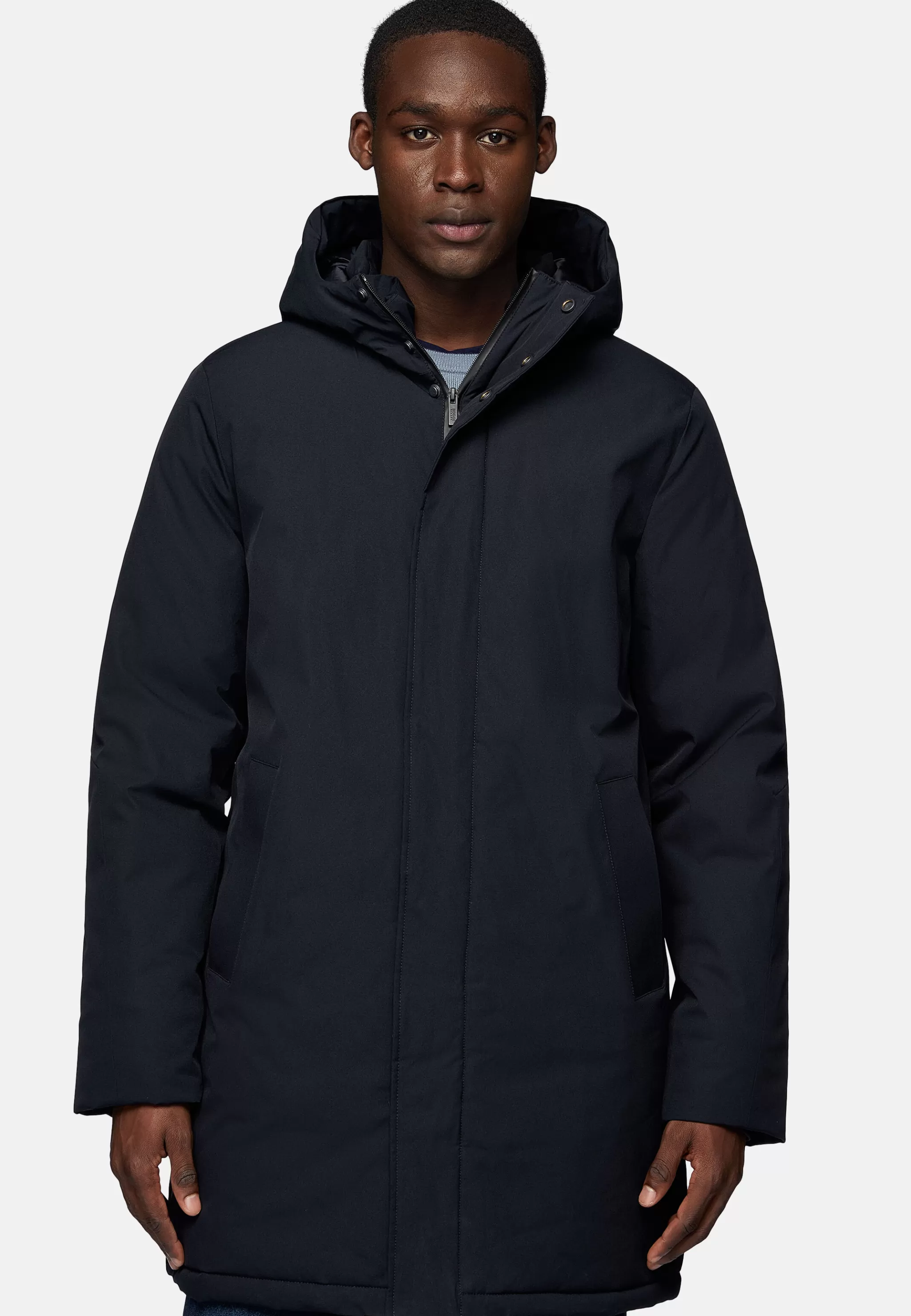 Boggi Milano Blousons*Parka Lamé En Duvet bleu marine