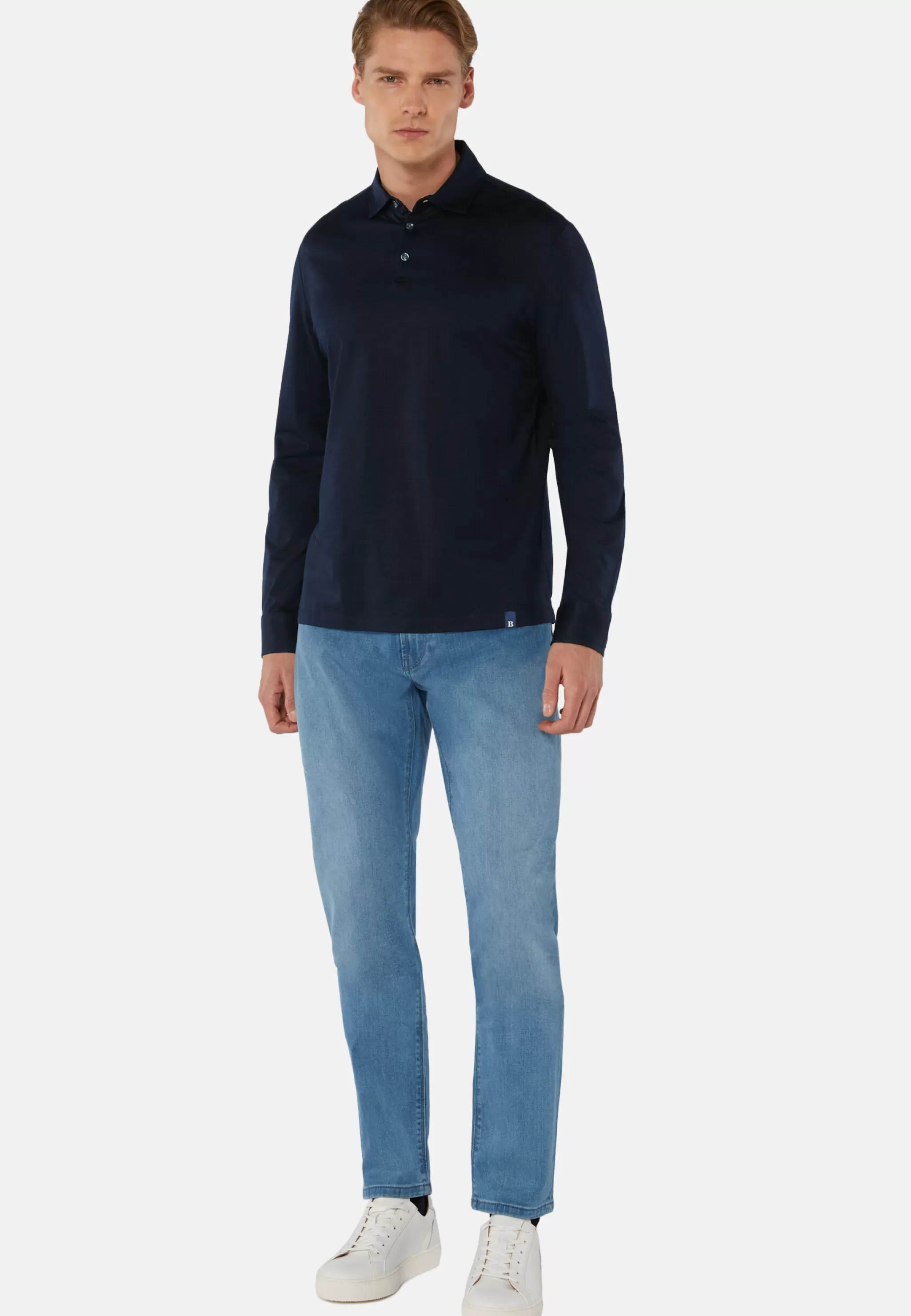Boggi Milano Polos*Polo En Jersey De Coton Pima Regular Fit Manches Longues