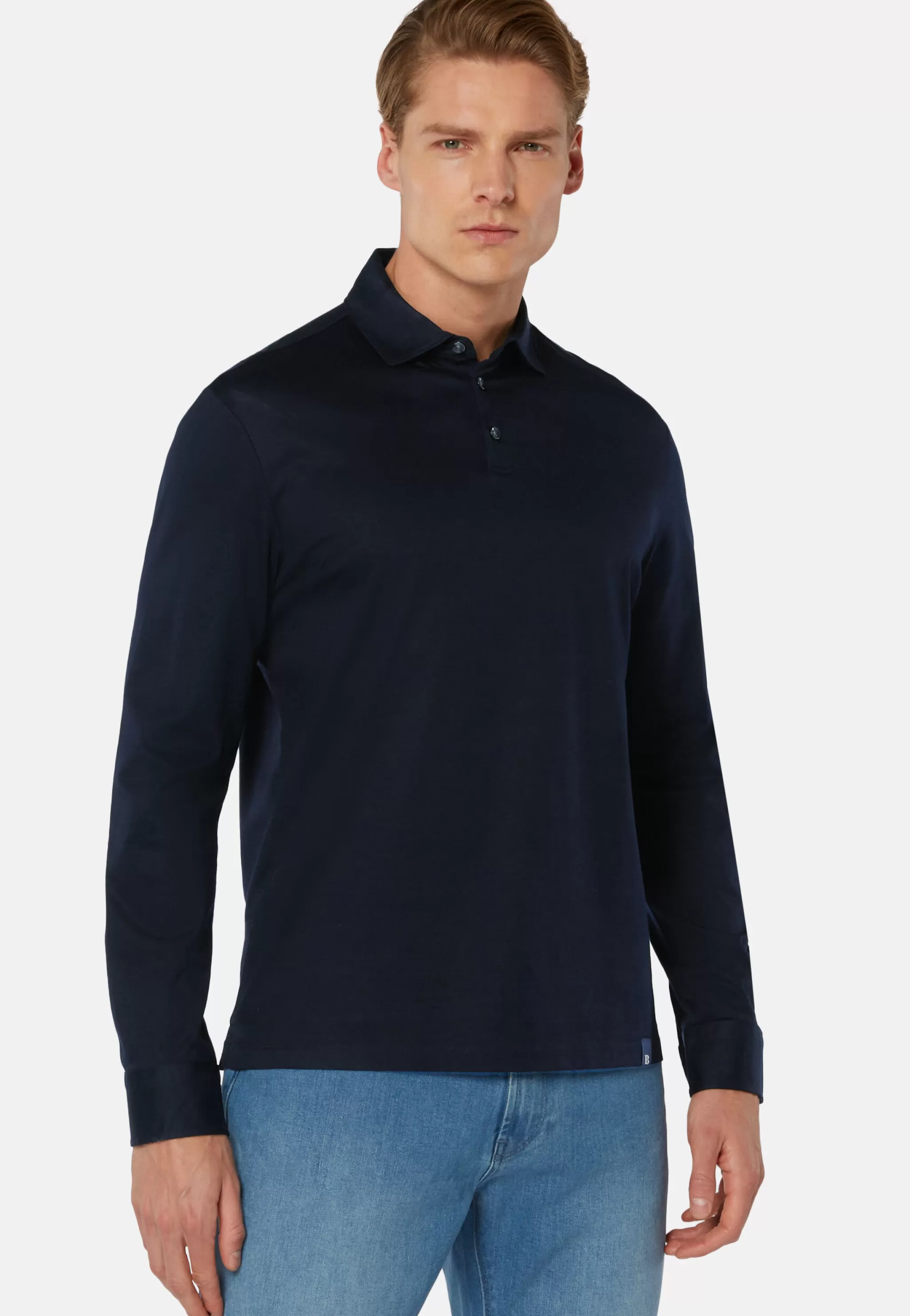 Boggi Milano Polos*Polo En Jersey De Coton Pima Regular Fit Manches Longues
