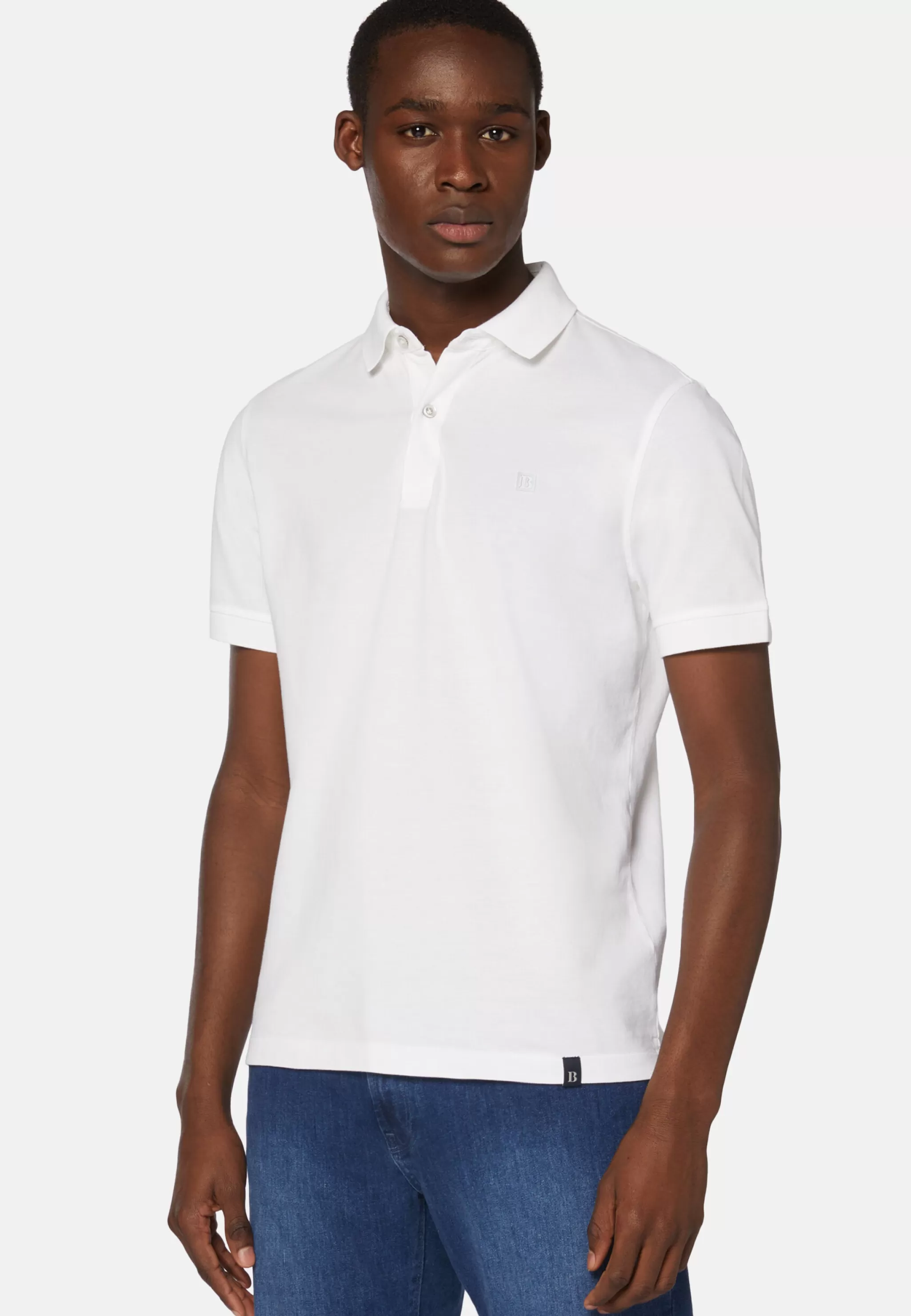 Boggi Milano Polos*Polo En Piqué De Coton Coupe Droite