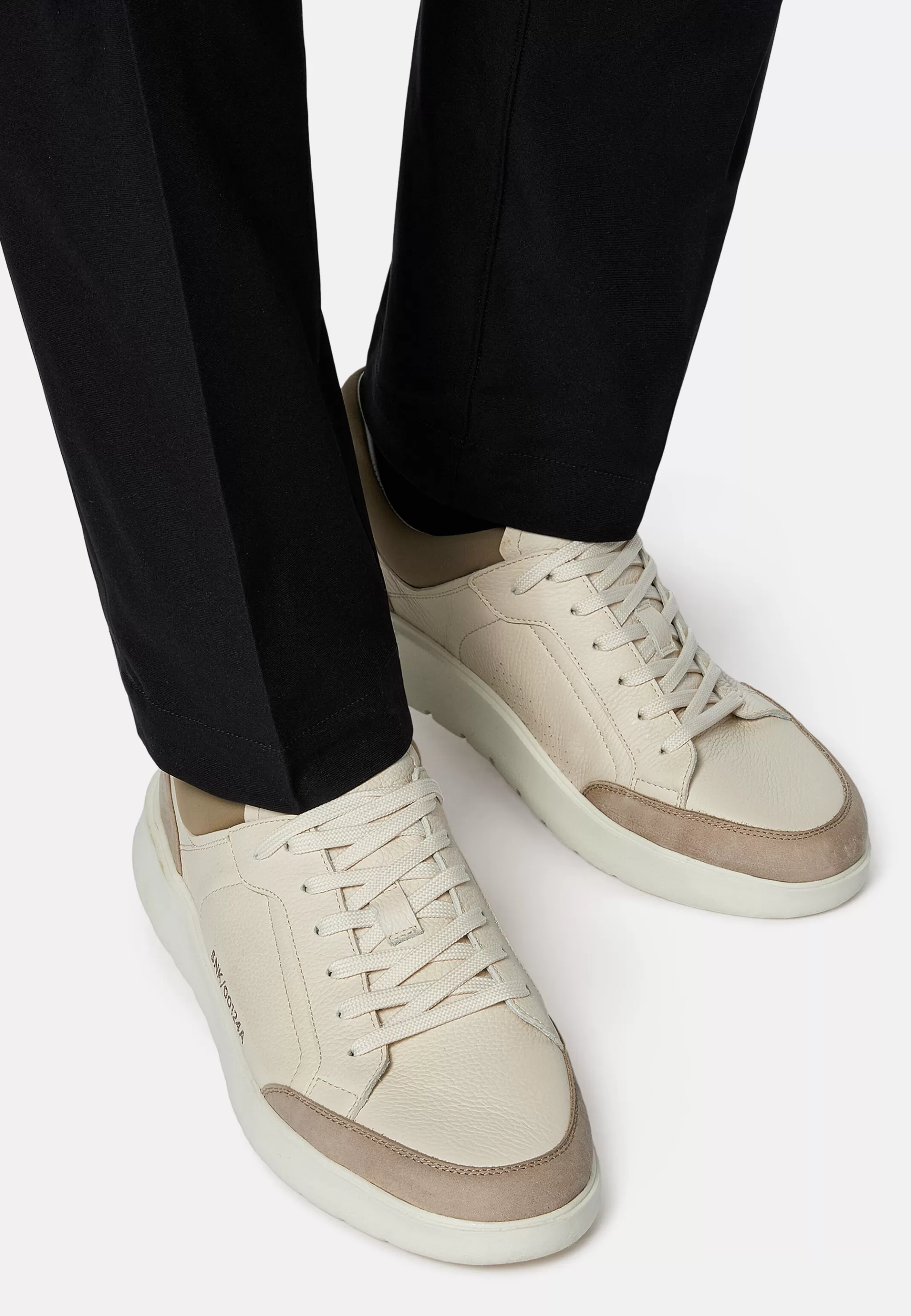 Boggi Milano Sneakers*Sneakers Couleur En Cuir Foulonné Sable