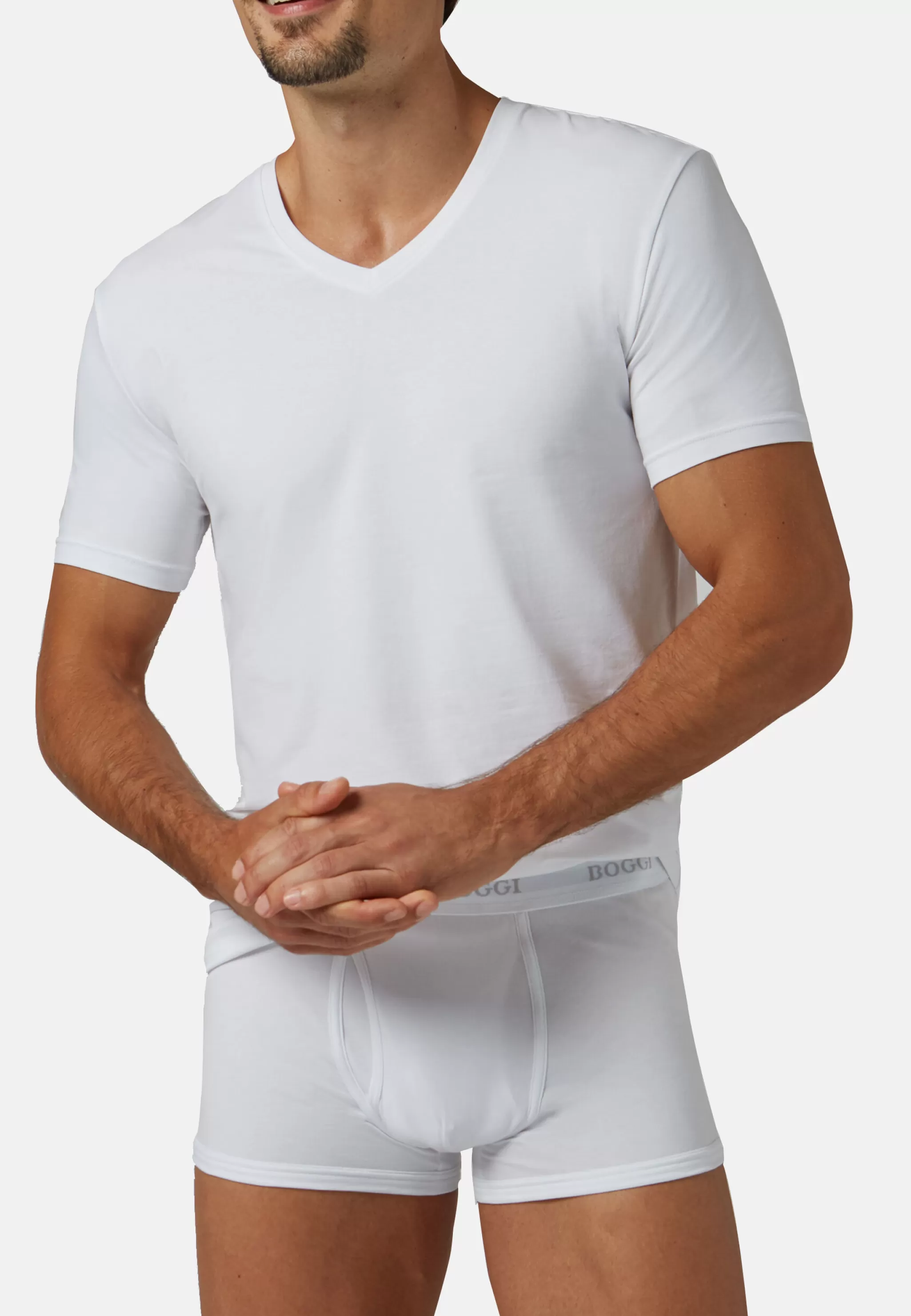 Boggi Milano Sous-Vêtements Et Pyjamas*T-shirt En Jersey De Coton Stretch blanc