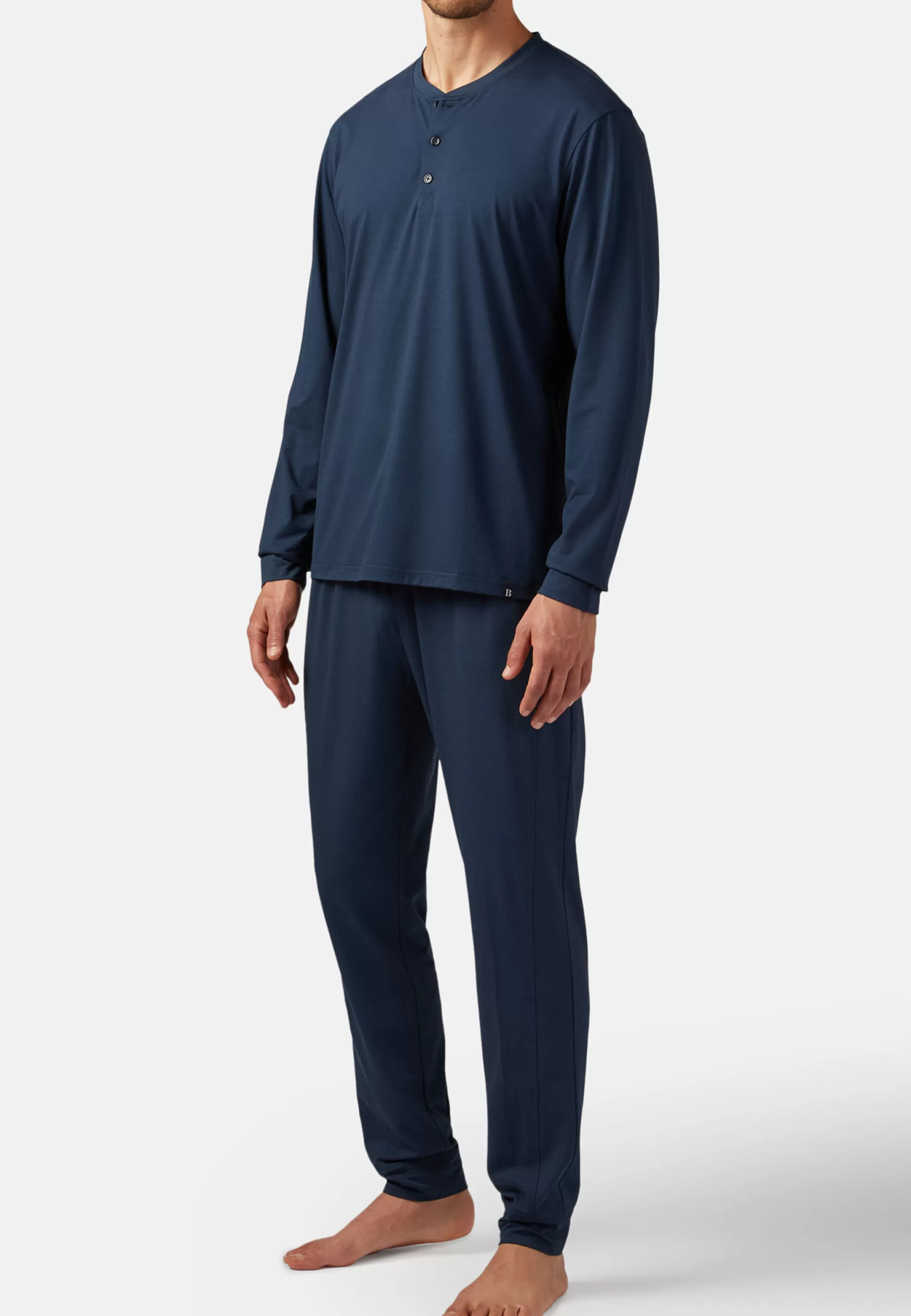 Boggi Milano Sous-Vêtements Et Pyjamas*T-shirt Pyjama Manches Longues En Viscose Mélangée bleu marine