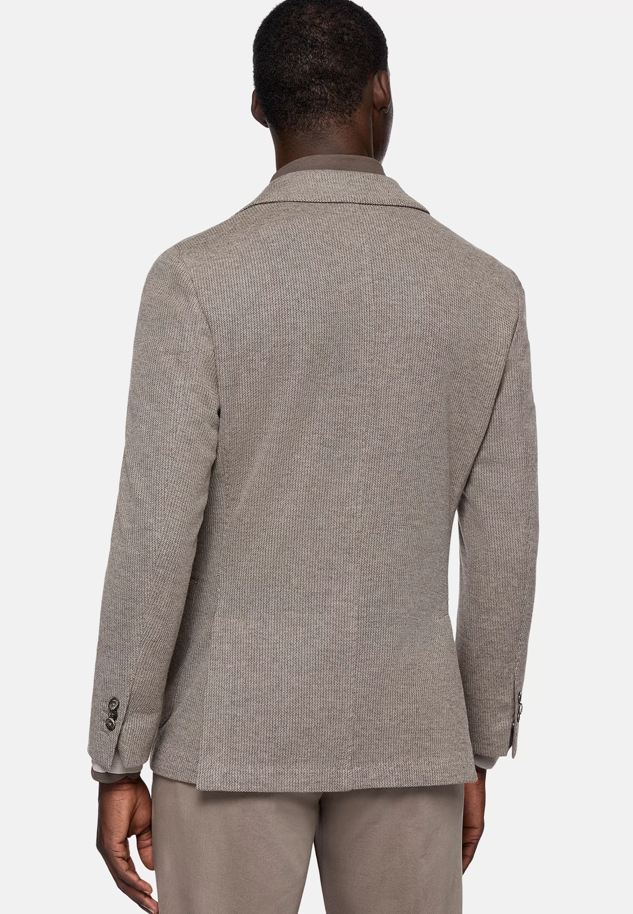 Boggi Milano Vestes*Veste Gris Tourterelle B Jersey En Mélange De Coton Et Laine