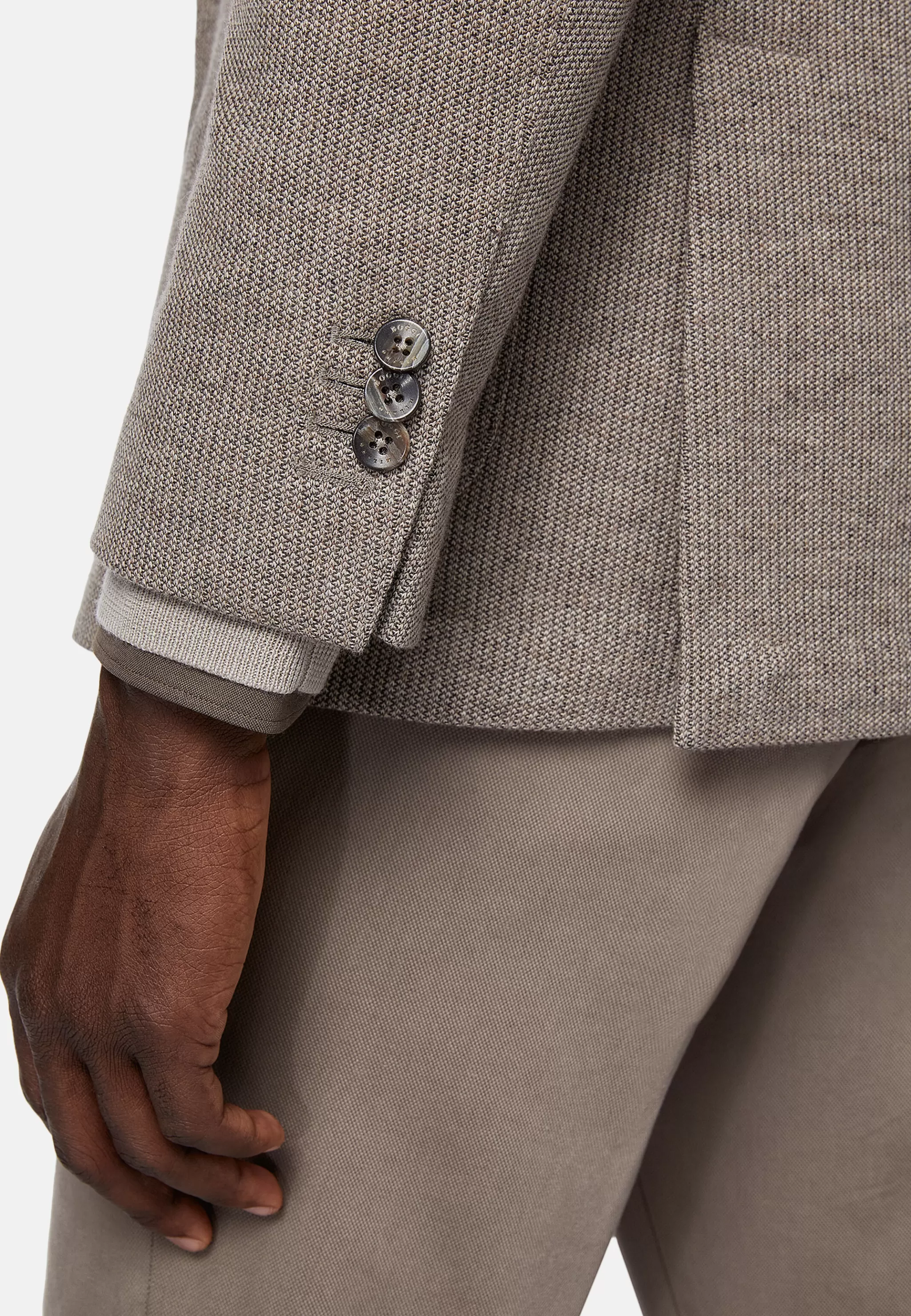 Boggi Milano Vestes*Veste Gris Tourterelle B Jersey En Mélange De Coton Et Laine