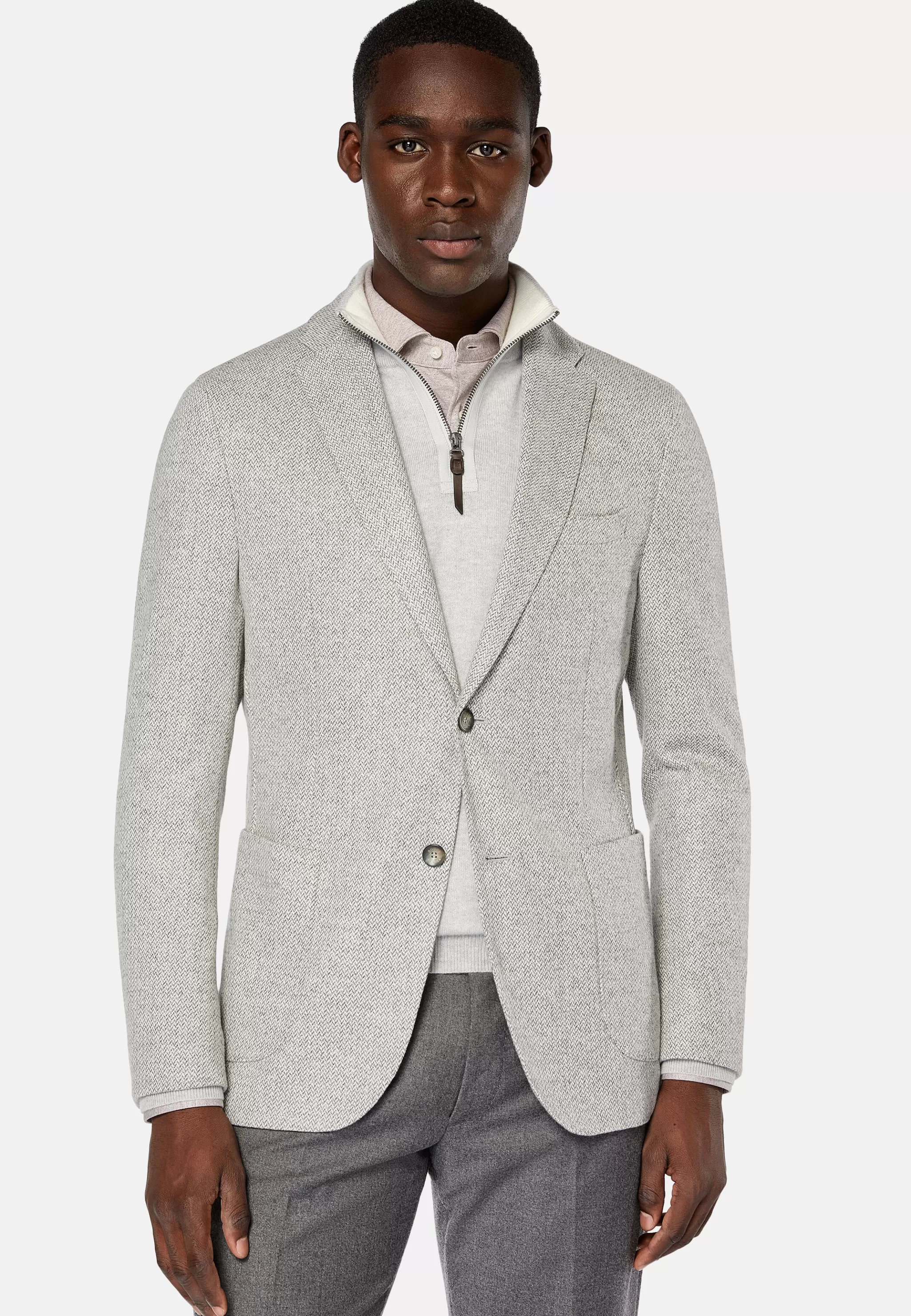 Boggi Milano Vestes*Veste e B Jersey En Coton Mélangé Gris