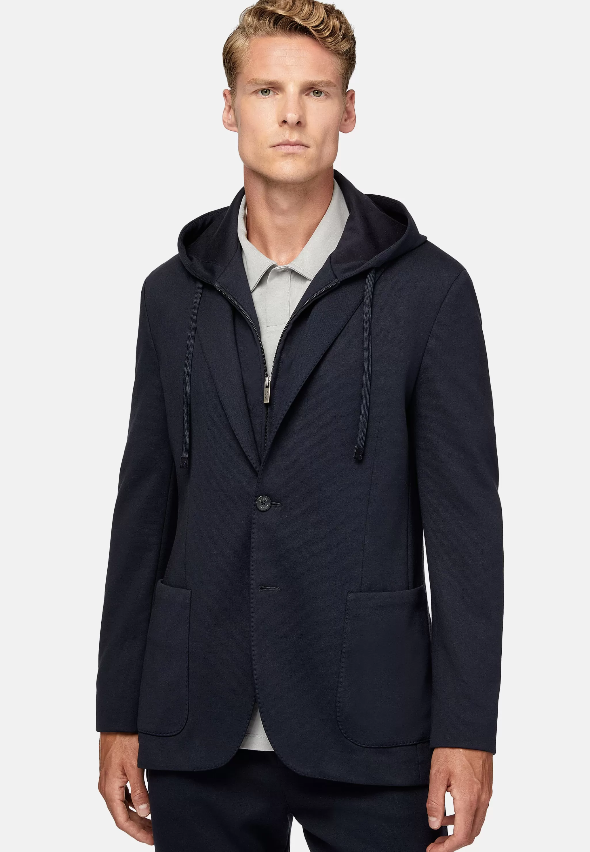 Boggi Milano Vestes*Veste Molletonnée Madison Bleu Marine En Coton Mélangé