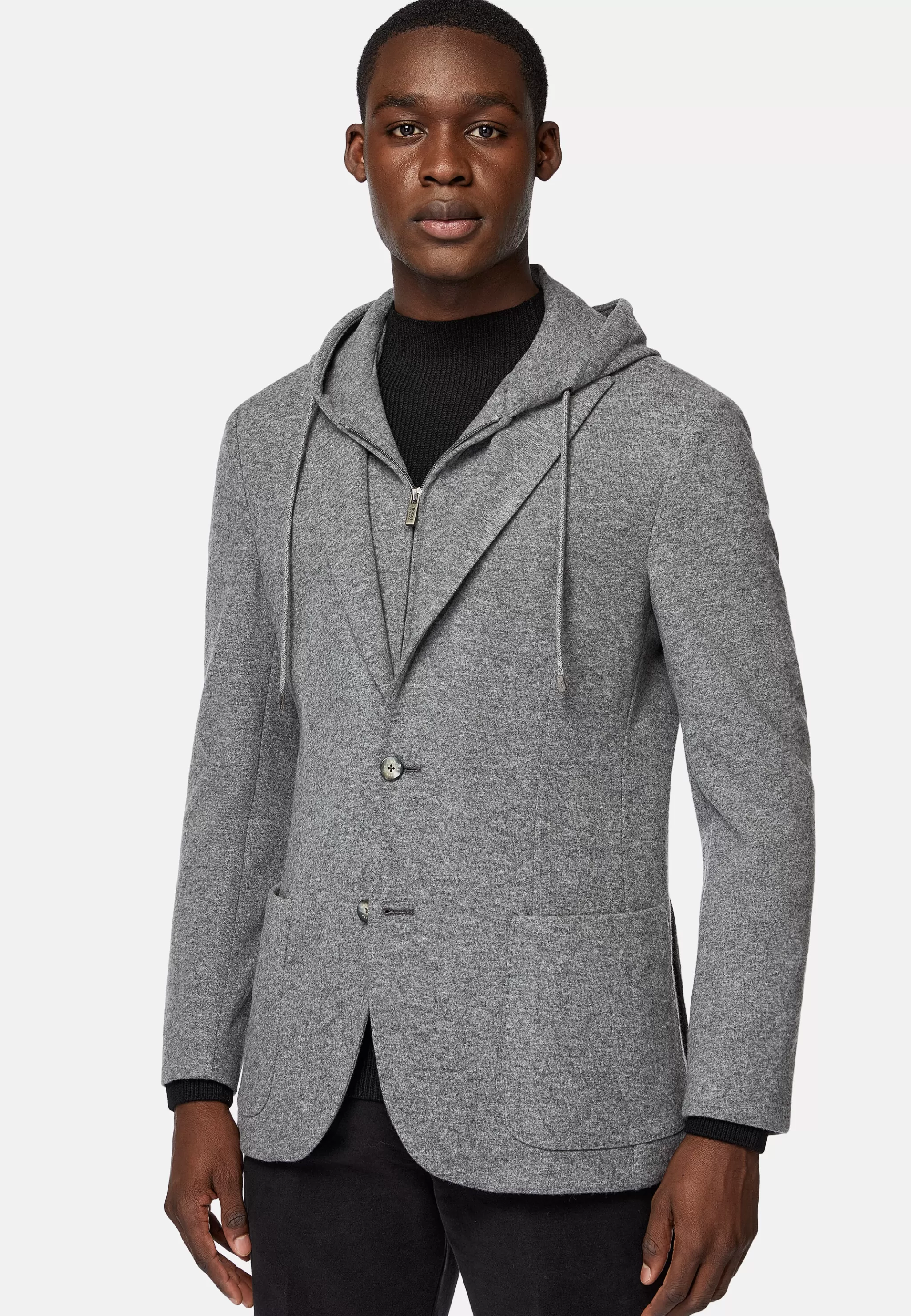 Boggi Milano Vestes*Veste Sweat-Shirt Madison e En Laine Cachemire Gris